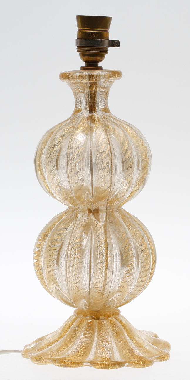 BORDSLAMPA, glas, möjligtvis Barovier&Toso, Murano.