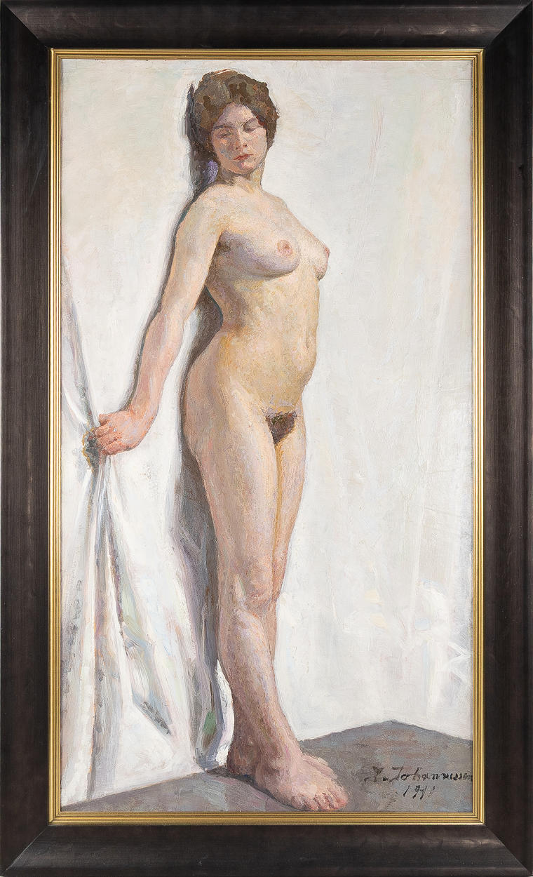 OIDENTIFIERAD KONSTNÄR. Nude study, oil on canvas.