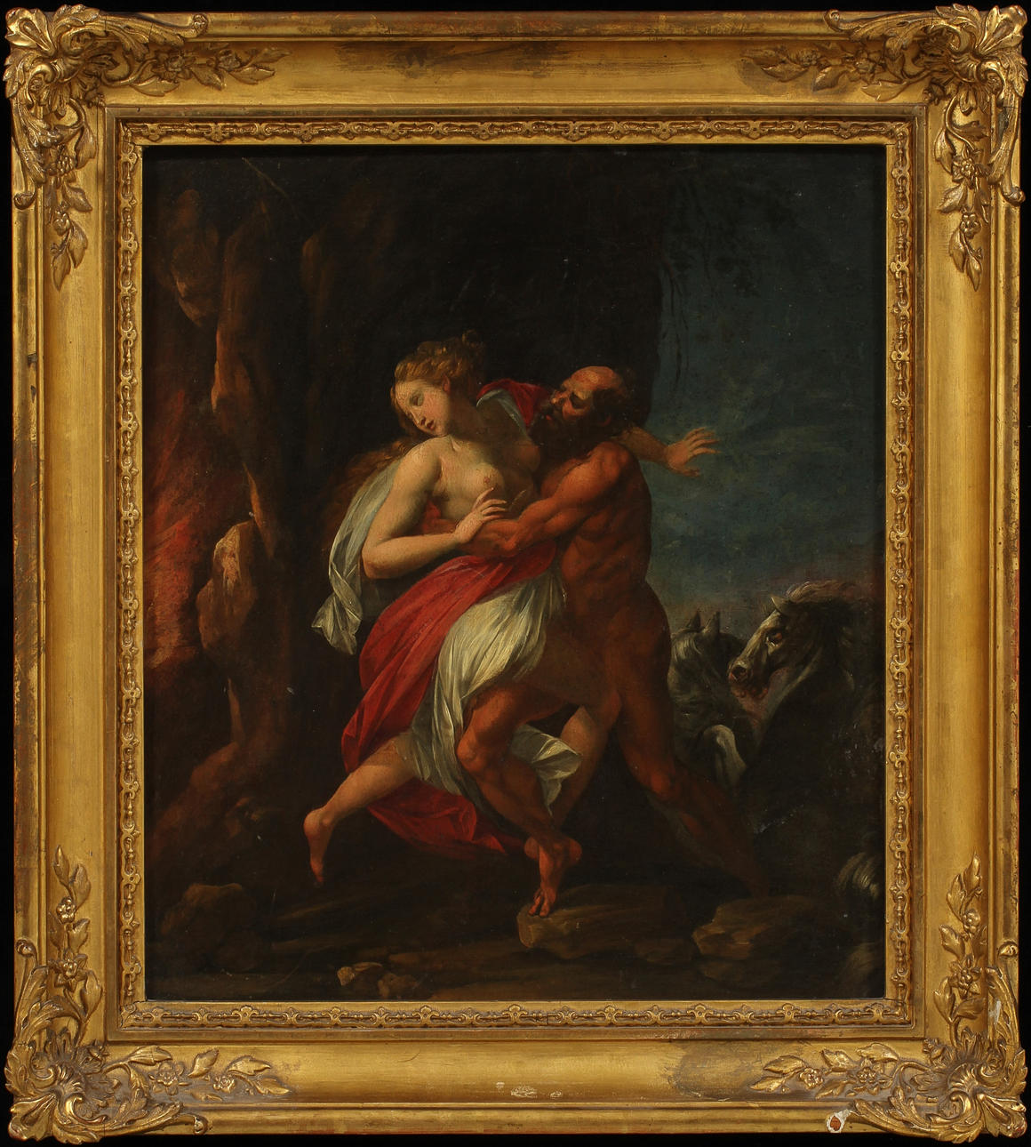 GUISEPPE CESARI IL CAVALIER D'ARPINO (1568-1640). HANS ART. Enleveringen av Proserpina. Olja på pannå.