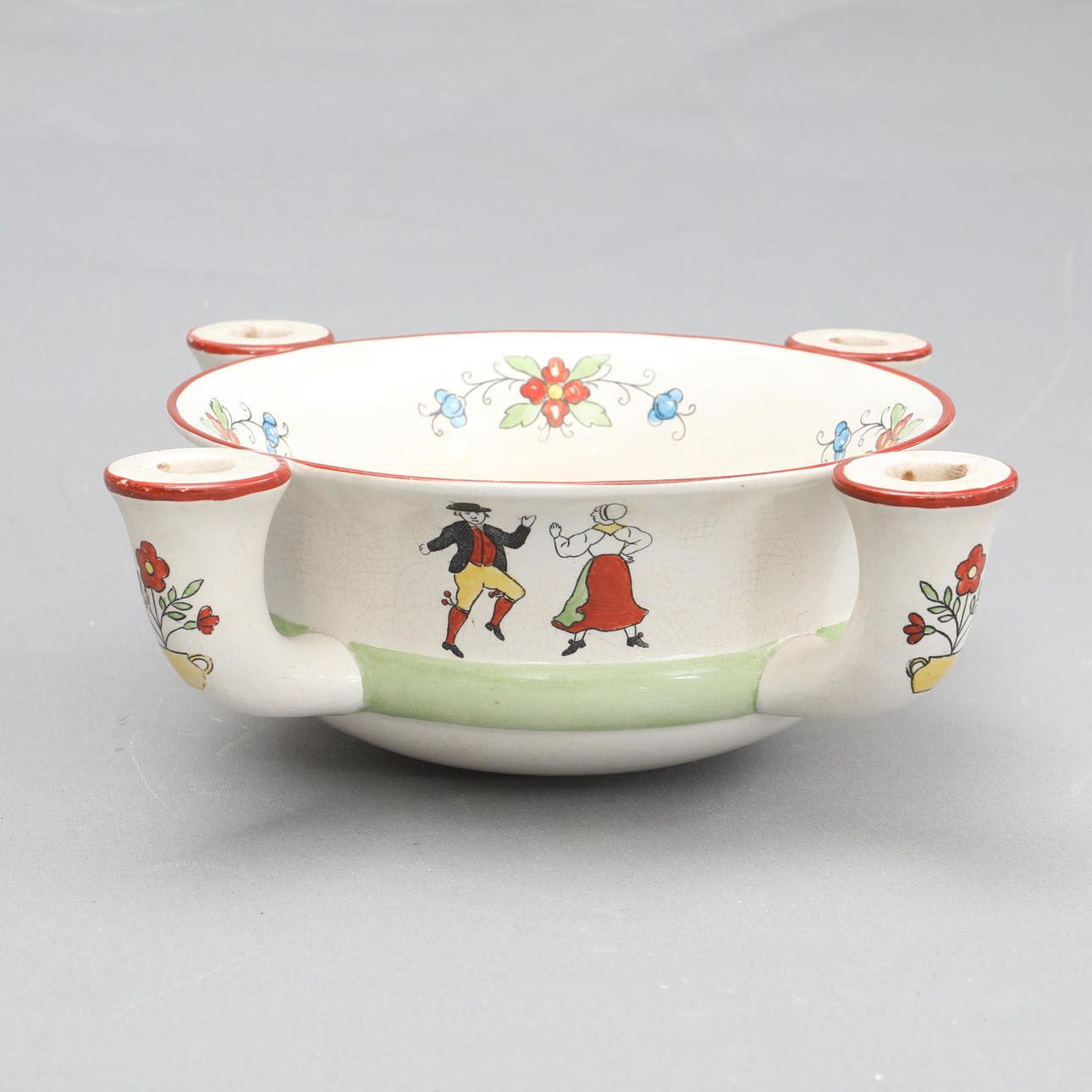 KERZENSTÄNDER/SCHALE, PORZELLAN.