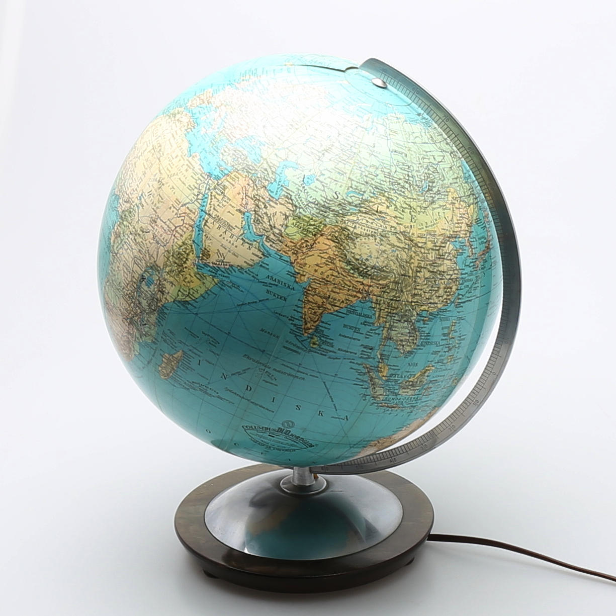 JORDGLOB, Columbus Duo Jordglob, politisk och fysisk, Import av Ivar Asp AB, Stockholm.