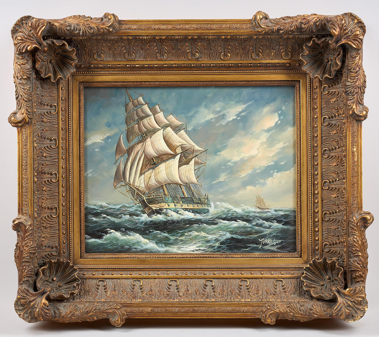 SHIP PORTRAIT, signed, oil on canvas.