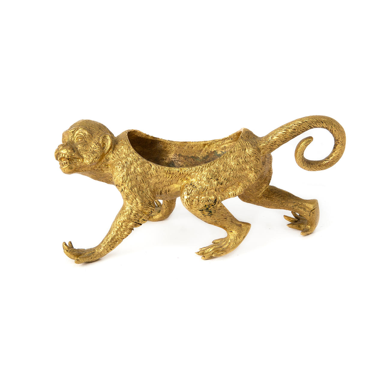 A bronze figure in the shape of a monkey, 20th century.