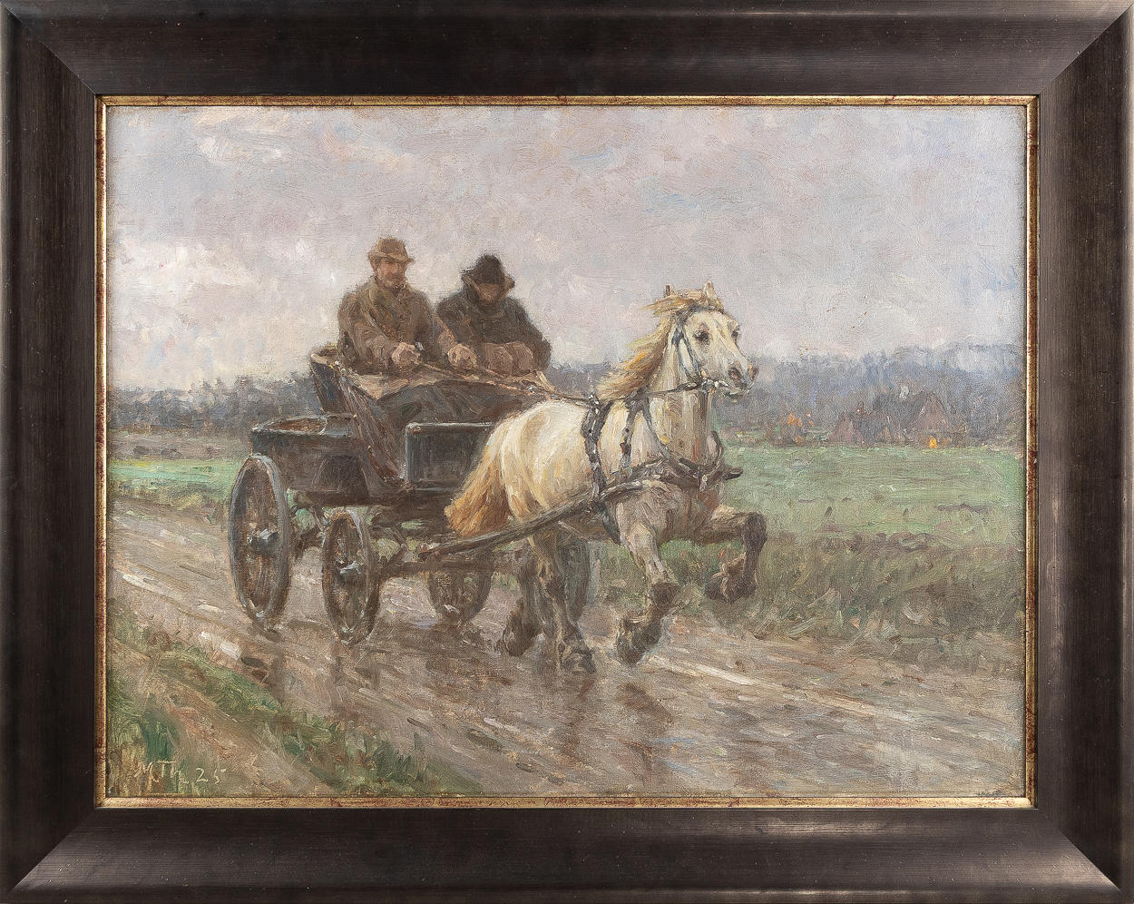 MICHAEL THERKILDSEN (DANMARK, 1850-1925). Hestesko, olie på lærred.