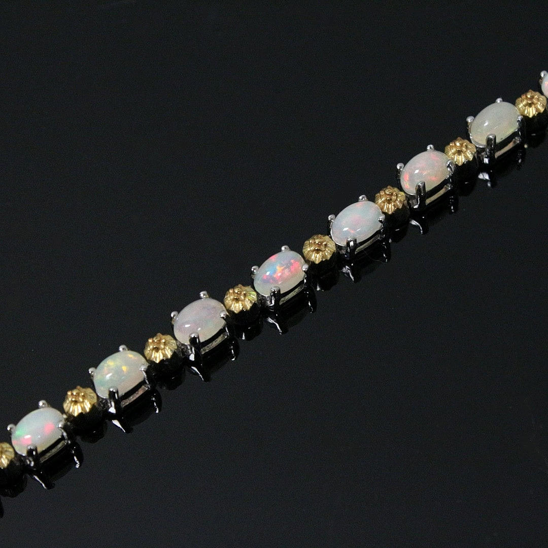 Fire opal bracelet, 925 silver.