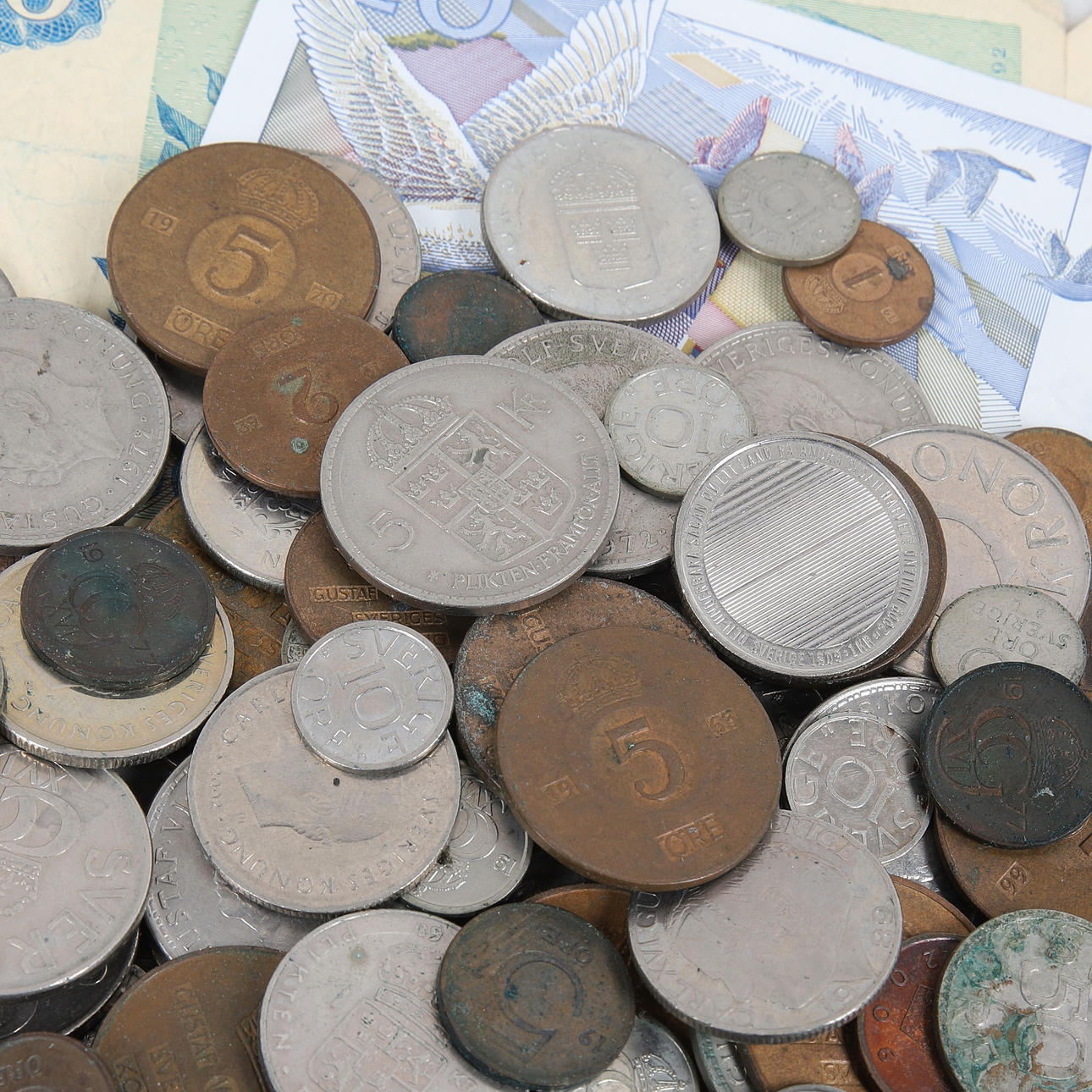 COINS & BANKNOTES, different countries.