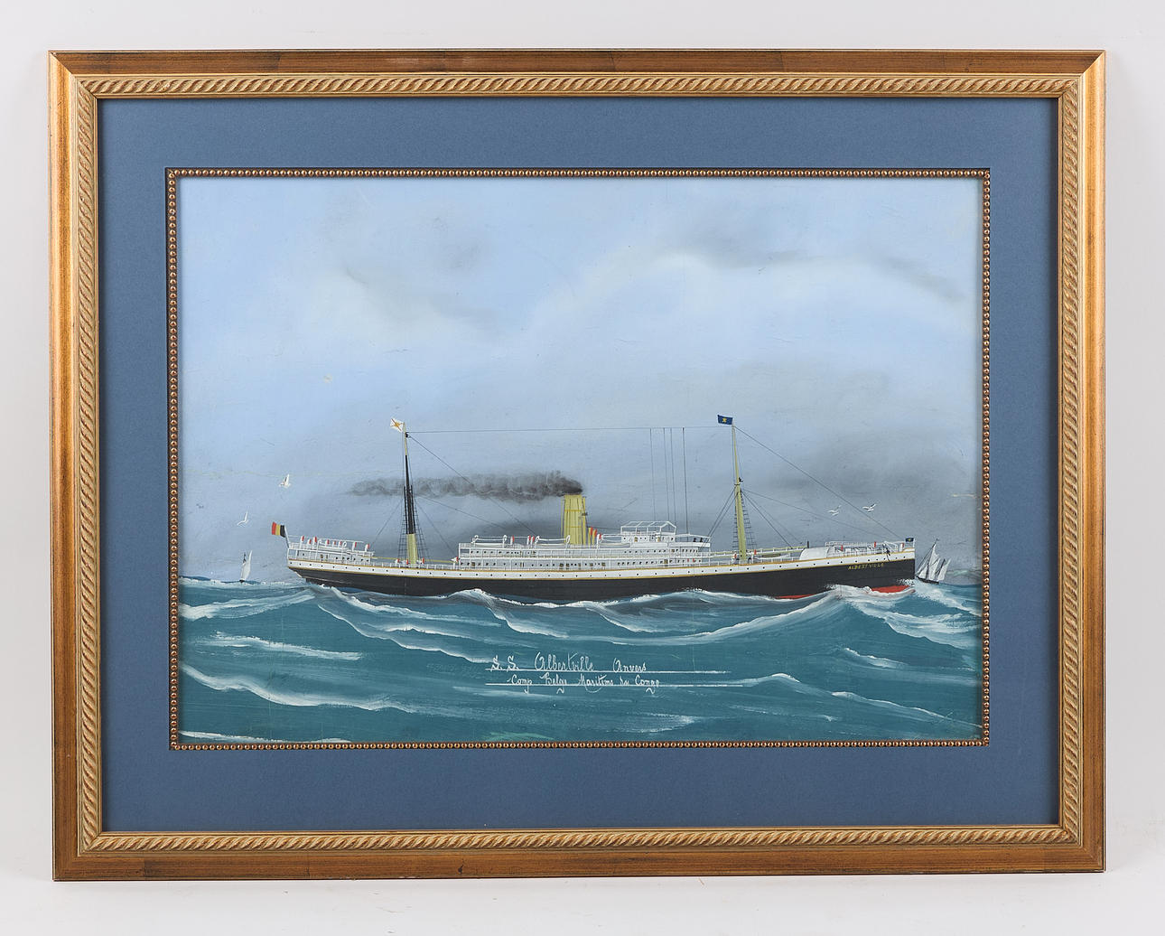 SHIP PORTRAIT, “Albertville”, gouache.