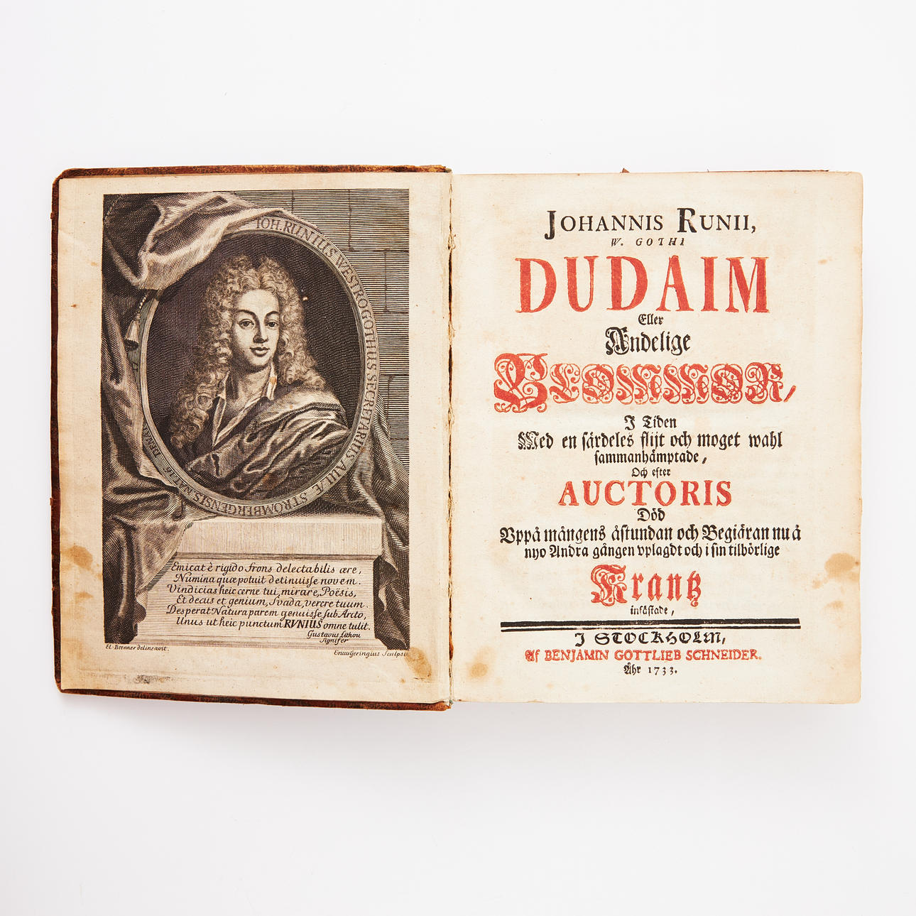 RUNIUS, DUDAIM ELLER ANDELIGA BLOMMOR, 1733.