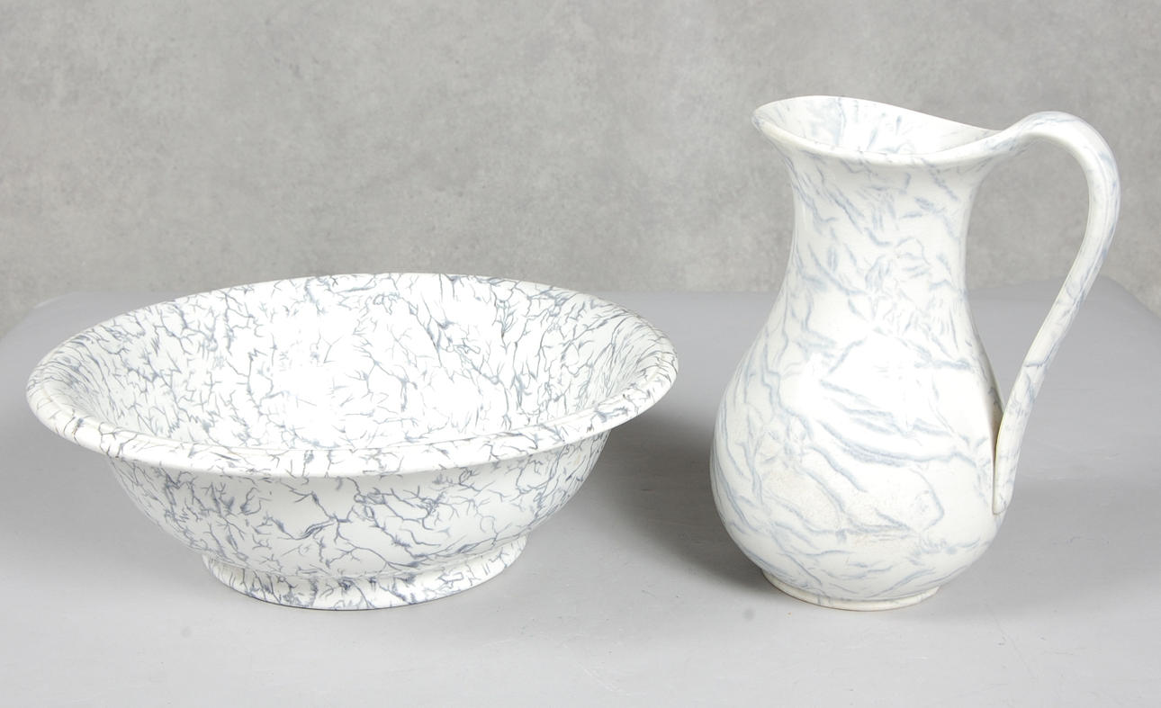 TVÄTTSERVIS, Rörstrand, marmorerat, 1900-talets början.