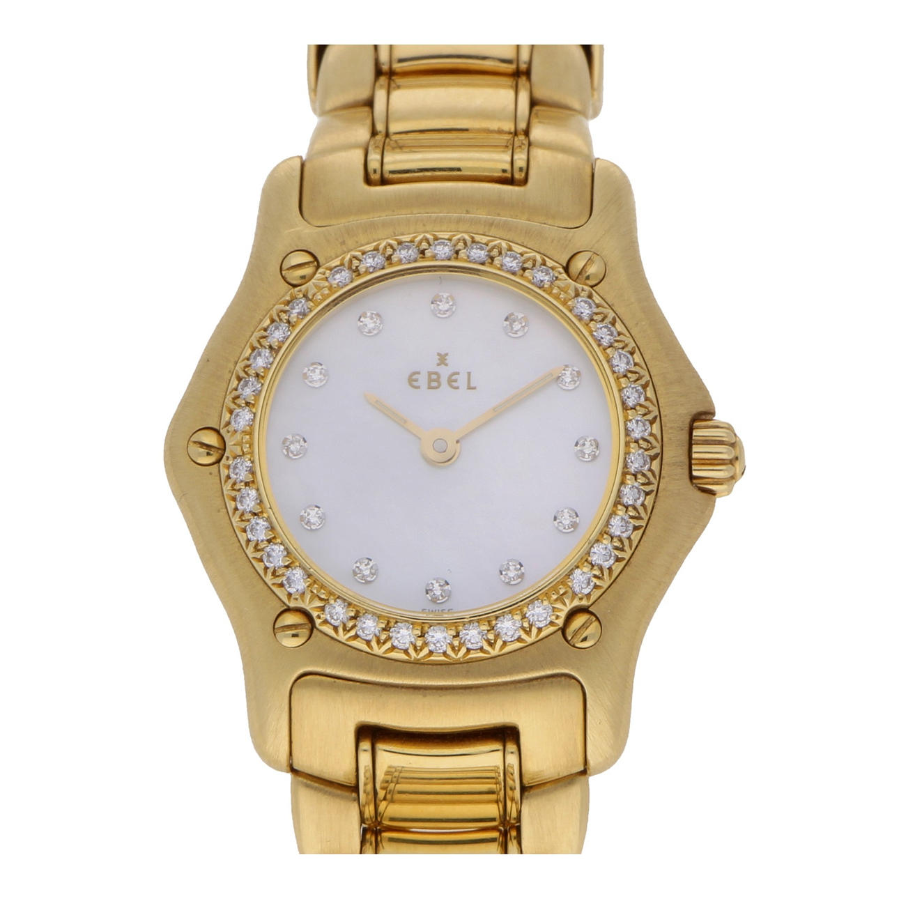 DAMKLOCKA ”Ebel” i 750 gult guld.