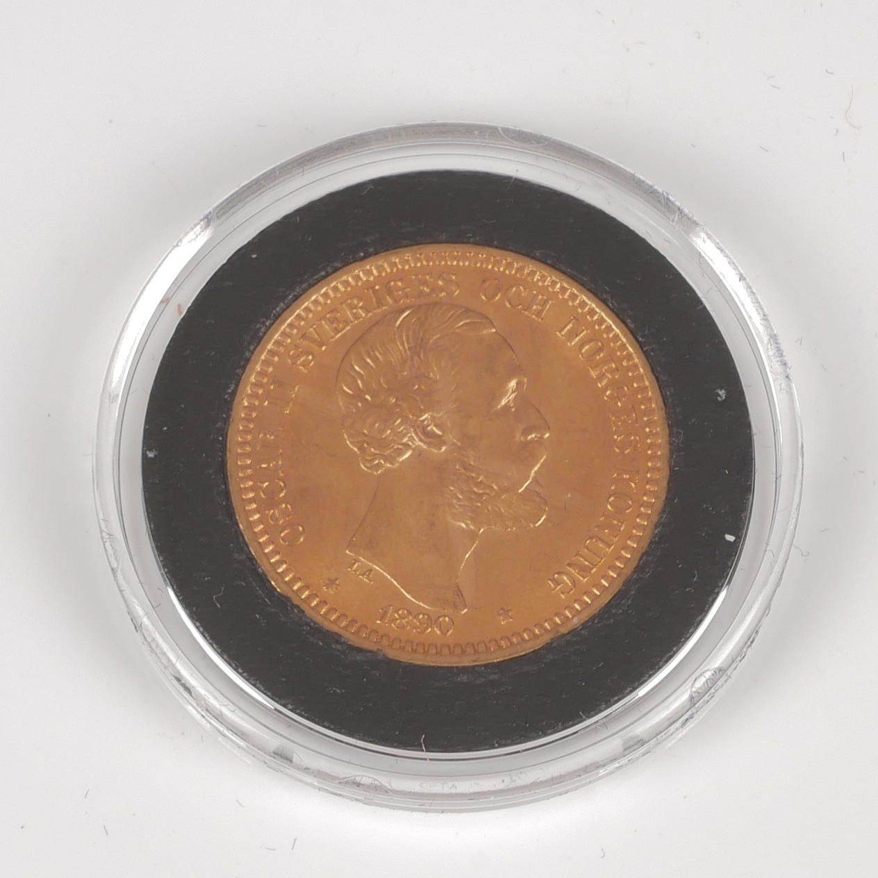 GOLDMÜNZE, Oscar II 20 kr 1890.