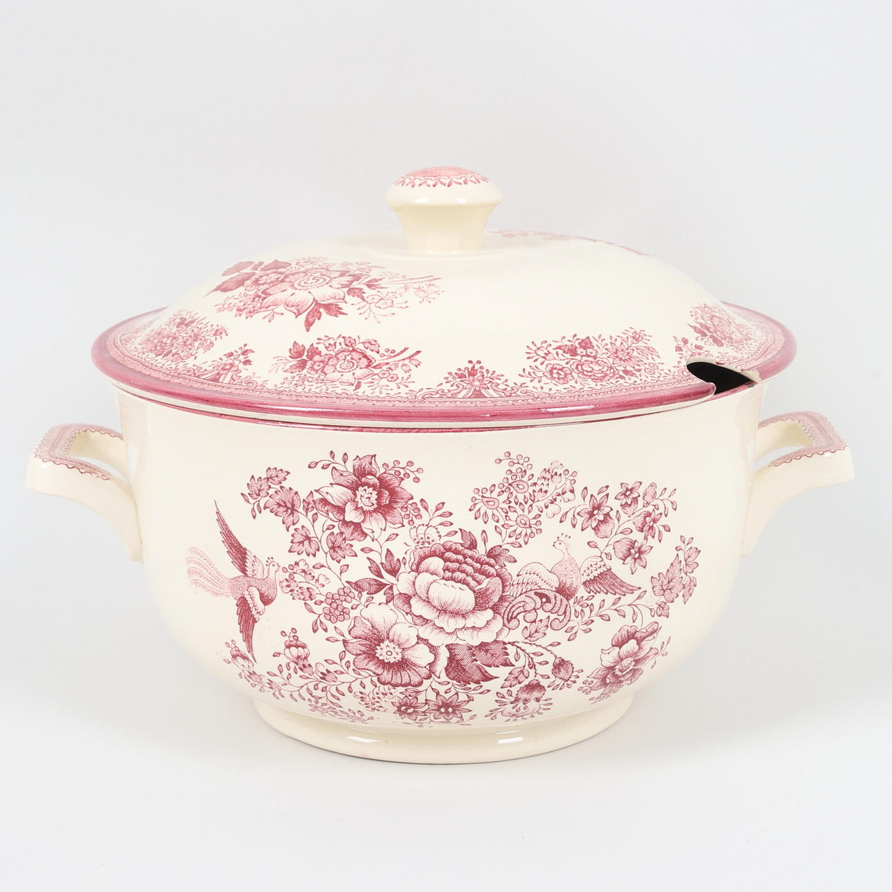 A “Pheasant” stoneware casserole with lid, Old Gustavsberg
