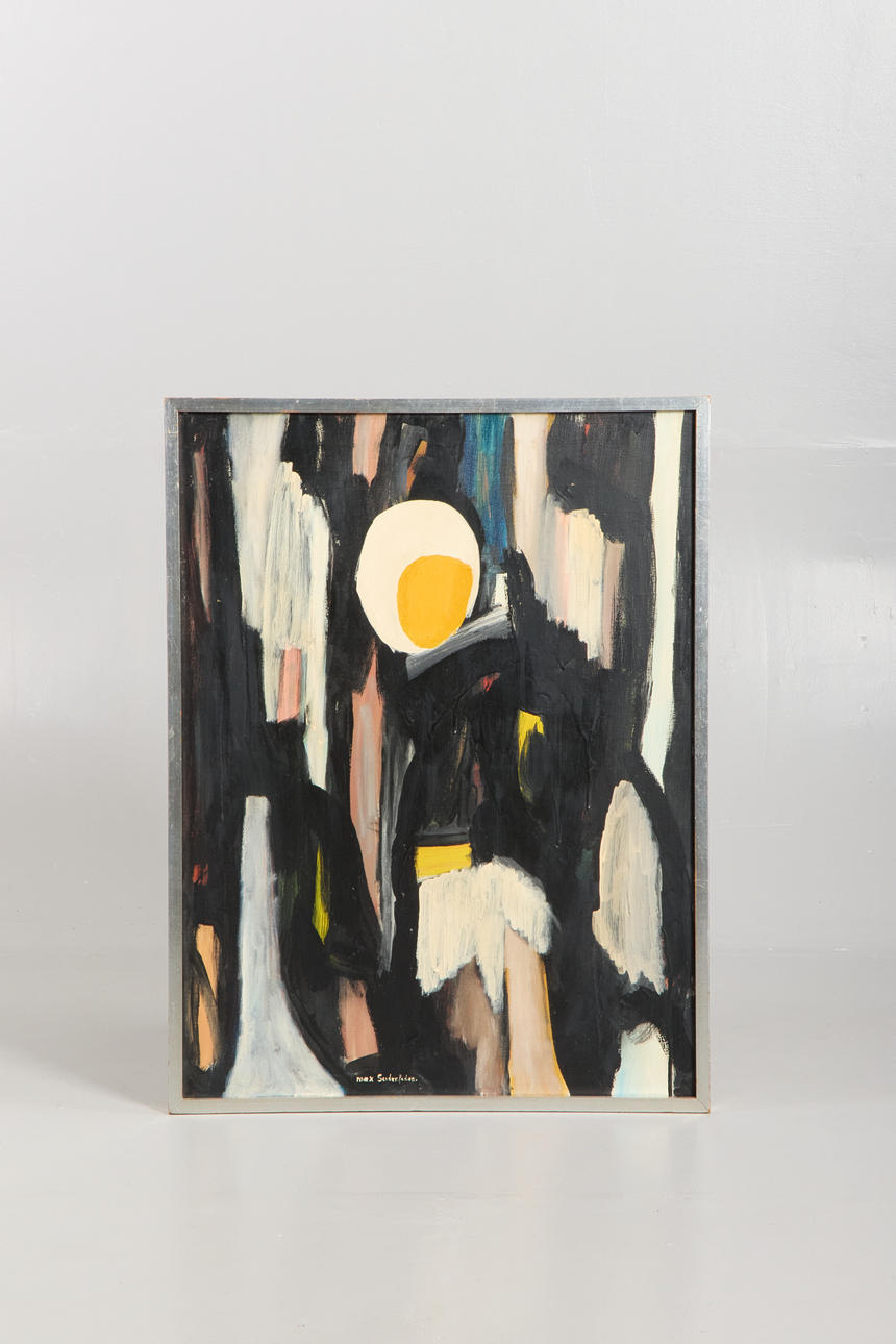 MAX SEIDENFADEN. Öl auf Leinwand - surreale Komposition.