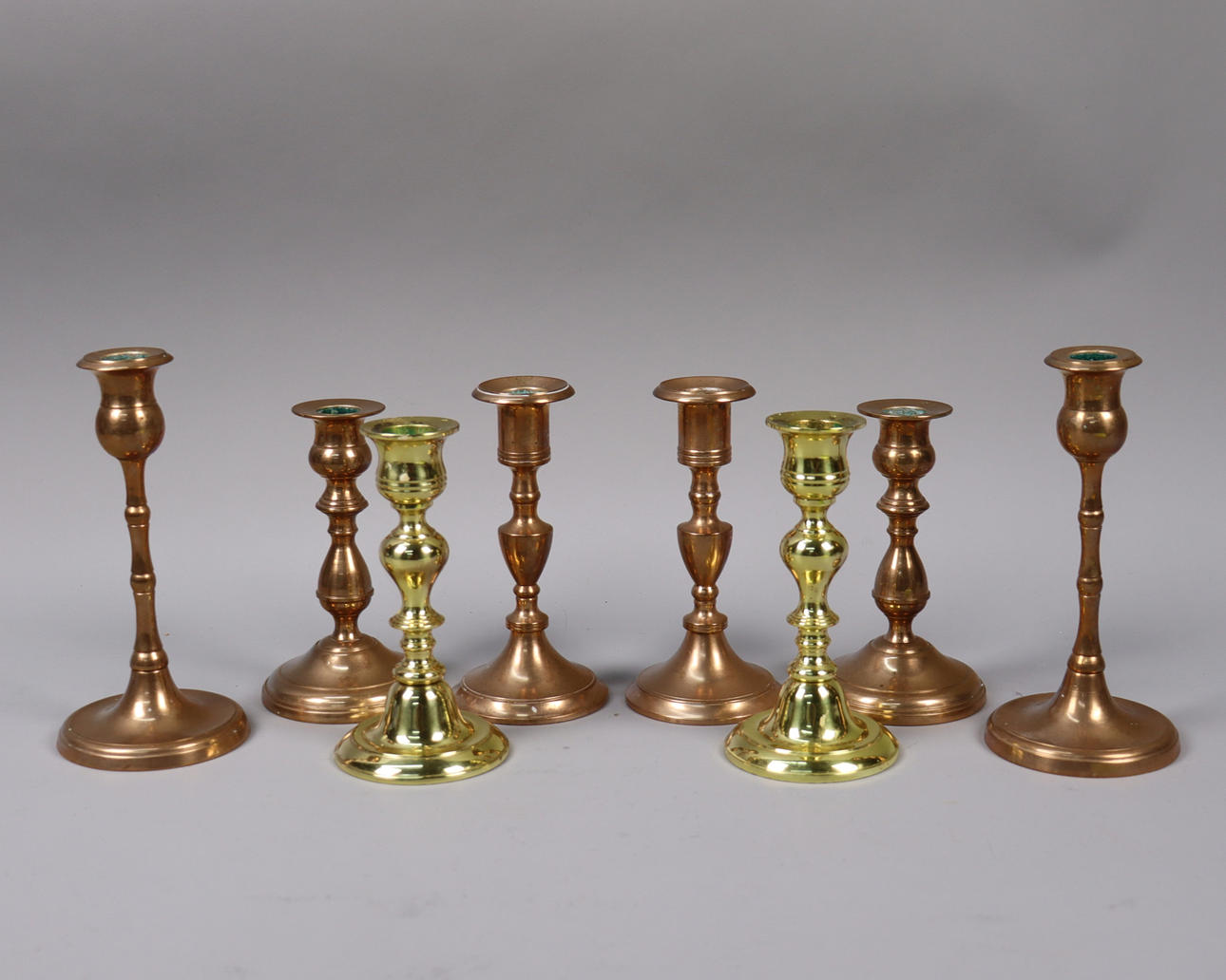 LJUSSTAKAR, mässing och malm, 4 par.