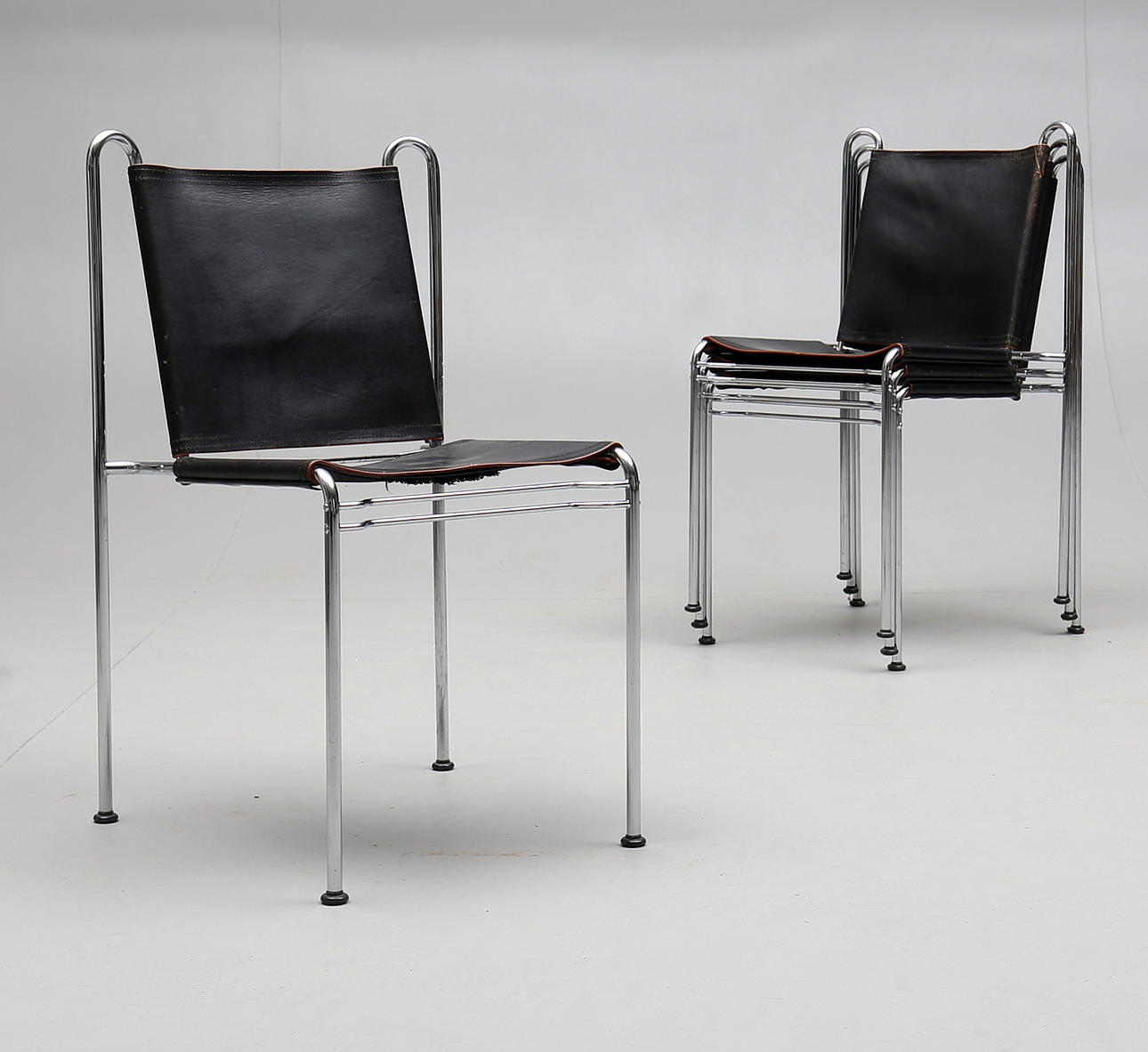 STOLAR, 4 stycken, metall/krom, modern design, 1900-tal.