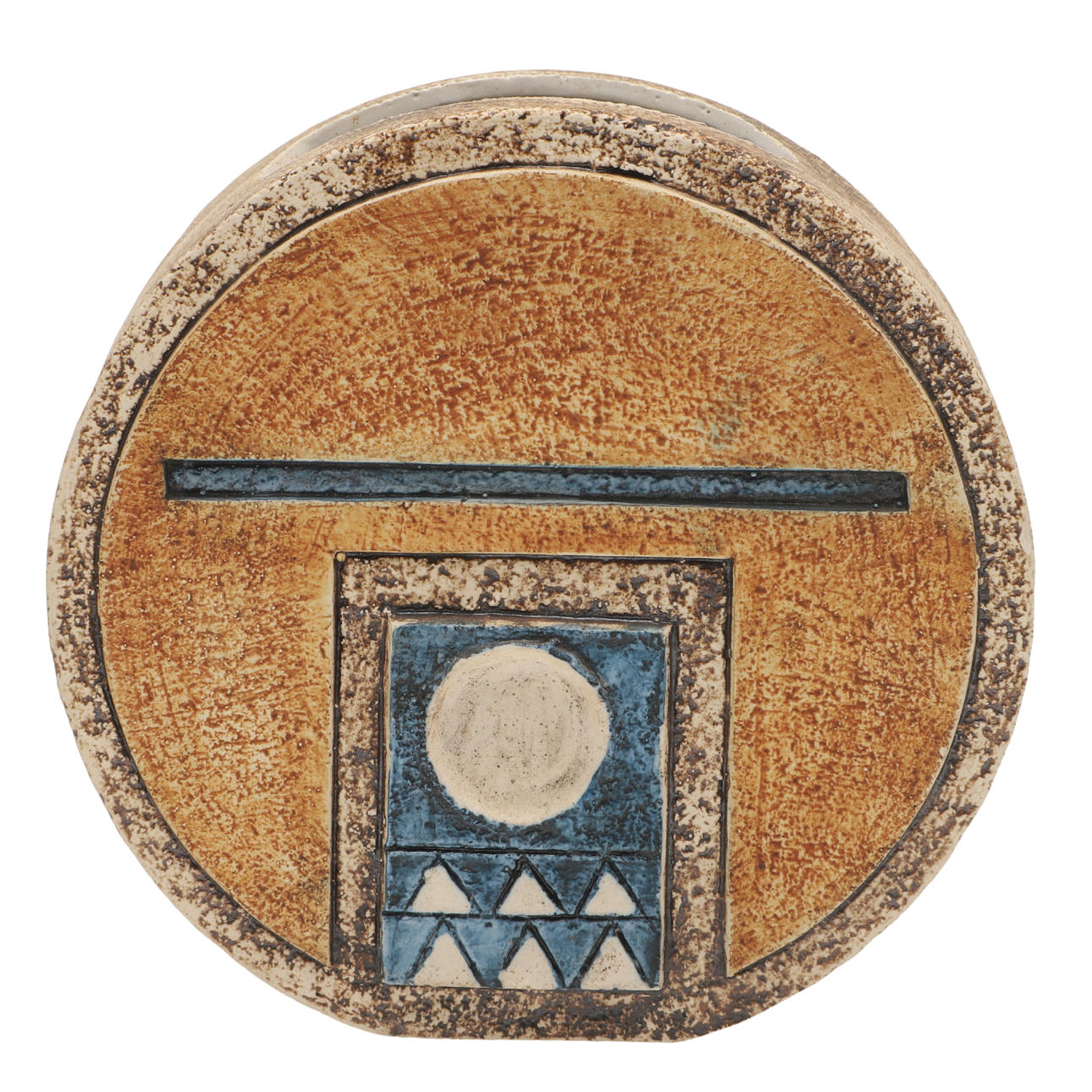 TROIKA POTTERY DISC VASE.