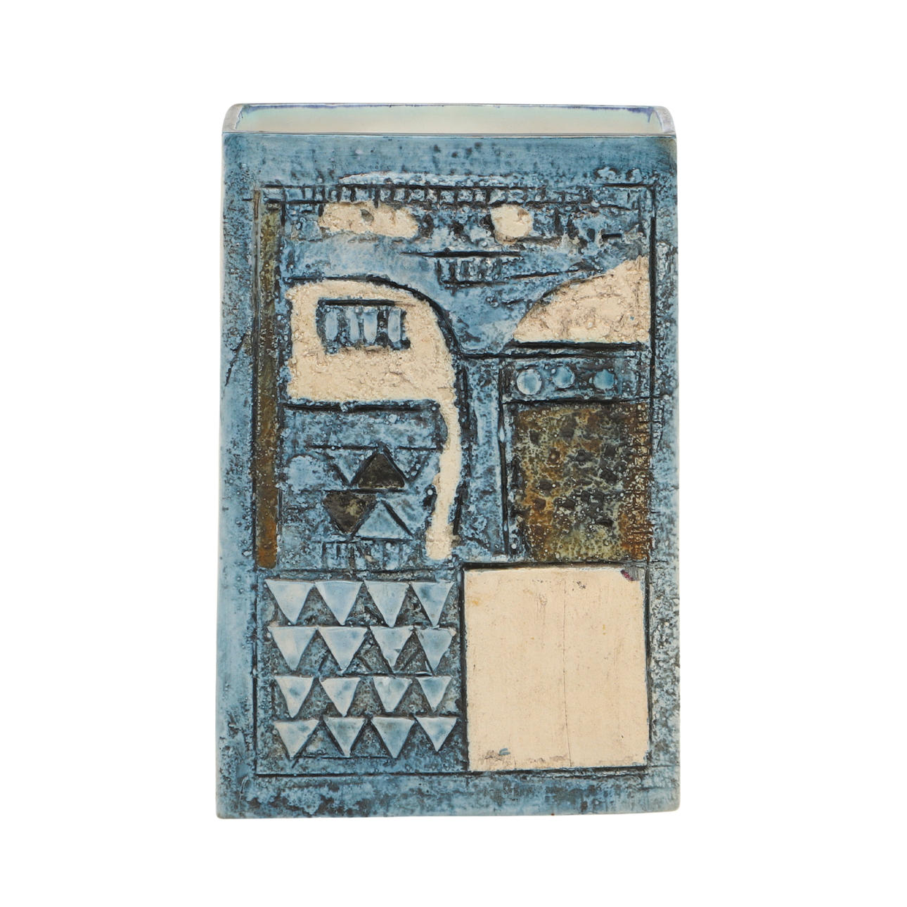 TROIKA POTTERY SLAB VASE.