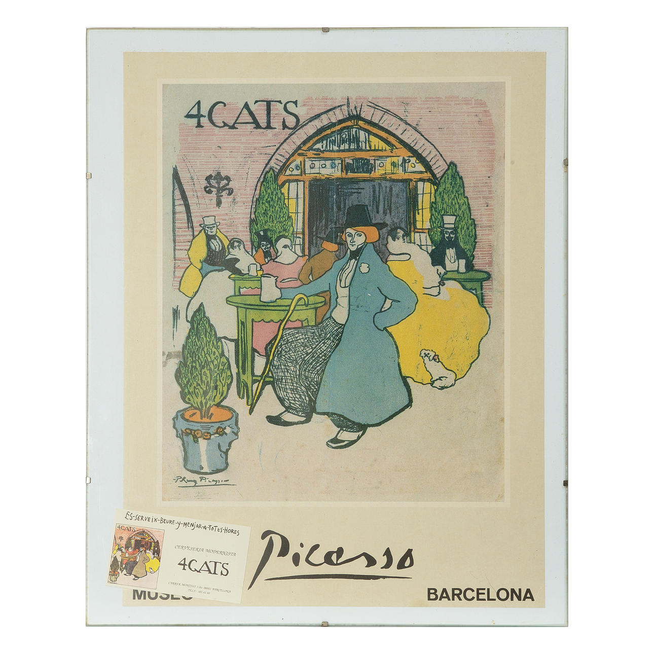PABLO PICASSO, ein Ausstellungsplakat, „4 Katzen“.