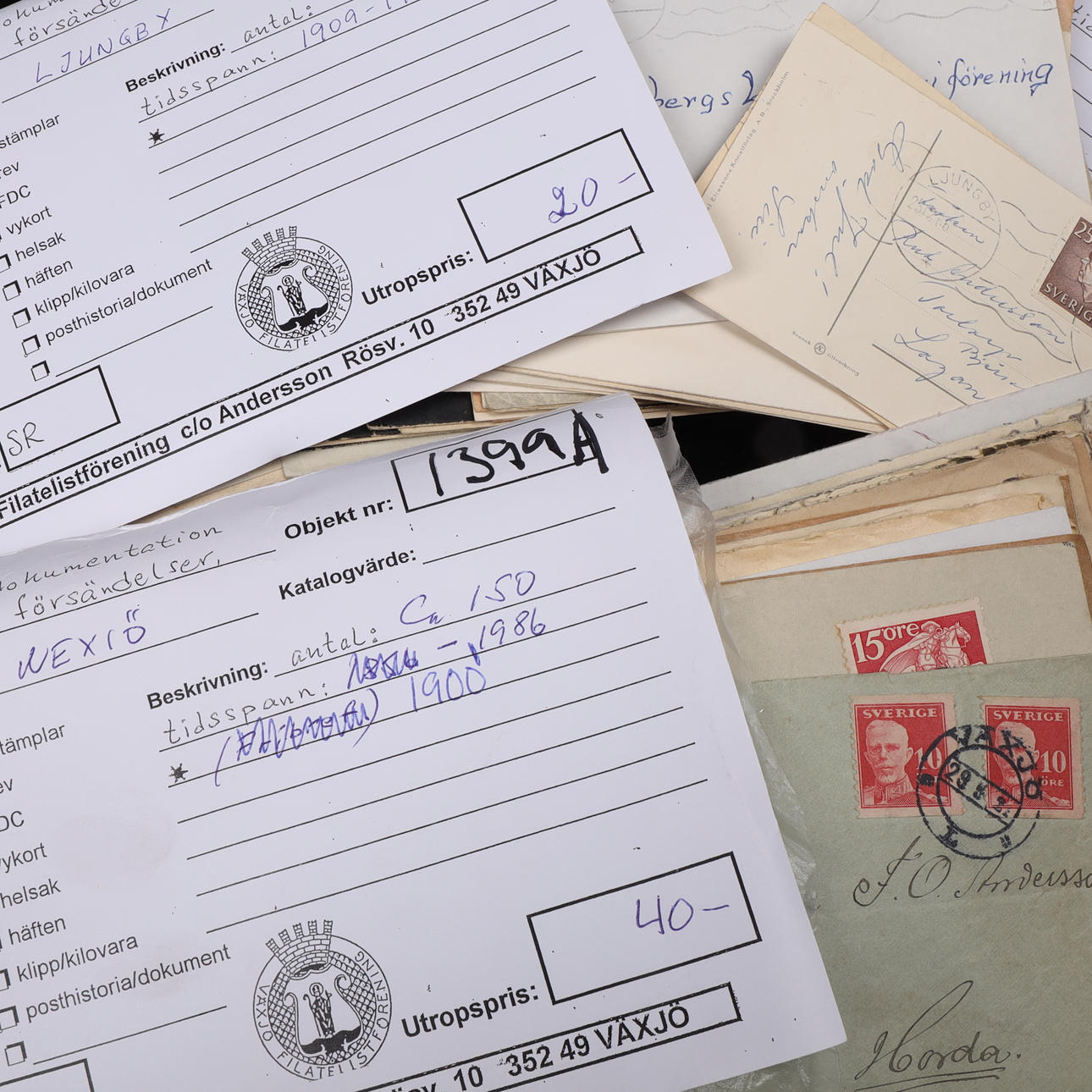 STAMP DOCUMENTATION, G-Län, 43 items, 1800/20th century.