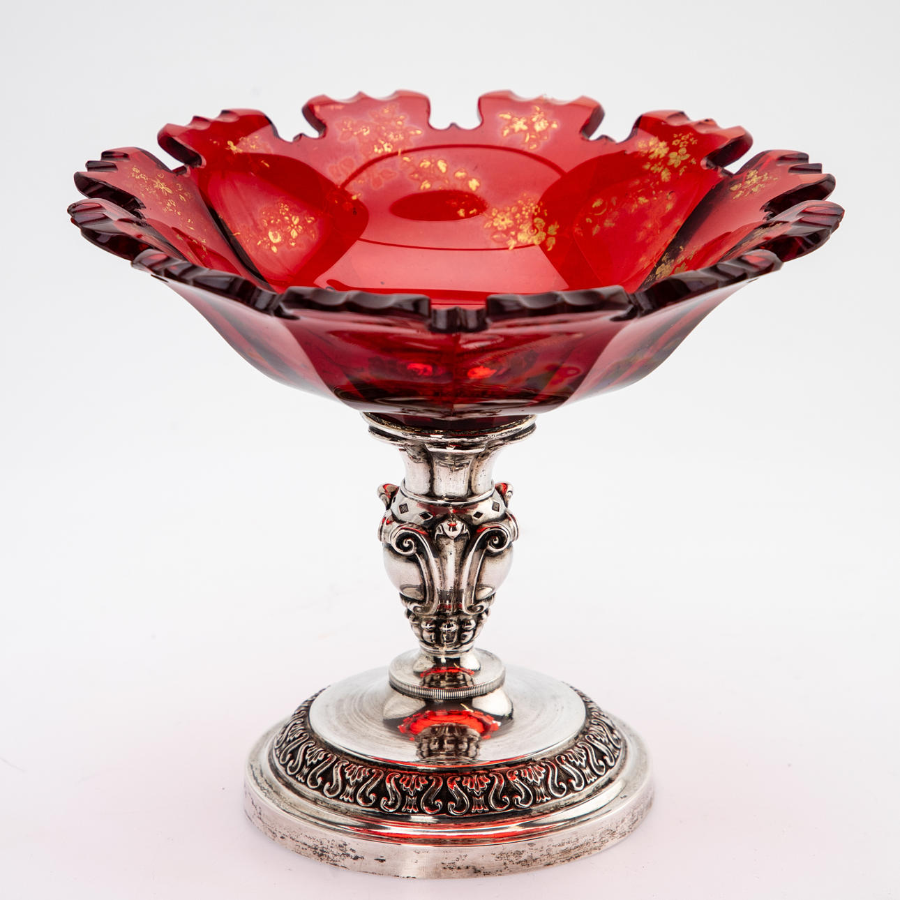 Biedermeier-Fußschale, Silber, Böhmen, Mitte 19. Jh.