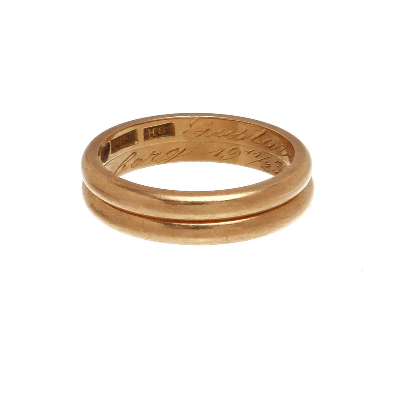 RINGAR, 2 st, 18 k, vikt ca 8,5 gram.