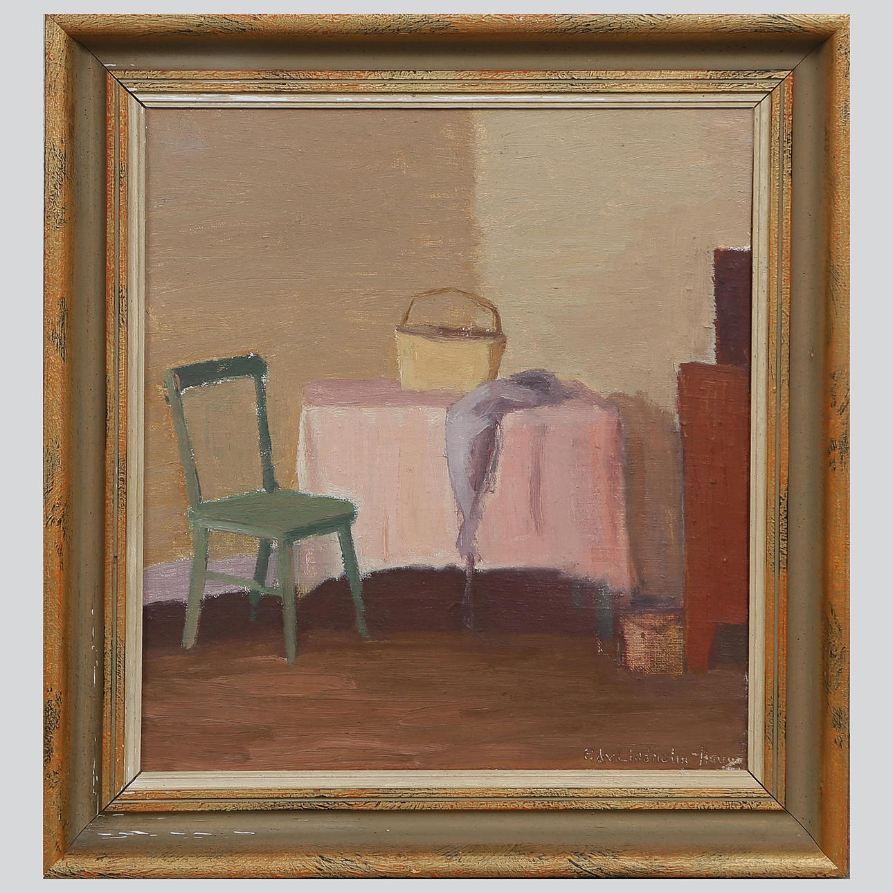 EDVIN LINDHOLM-HOUGE, ÖLJY LEVYLLE.