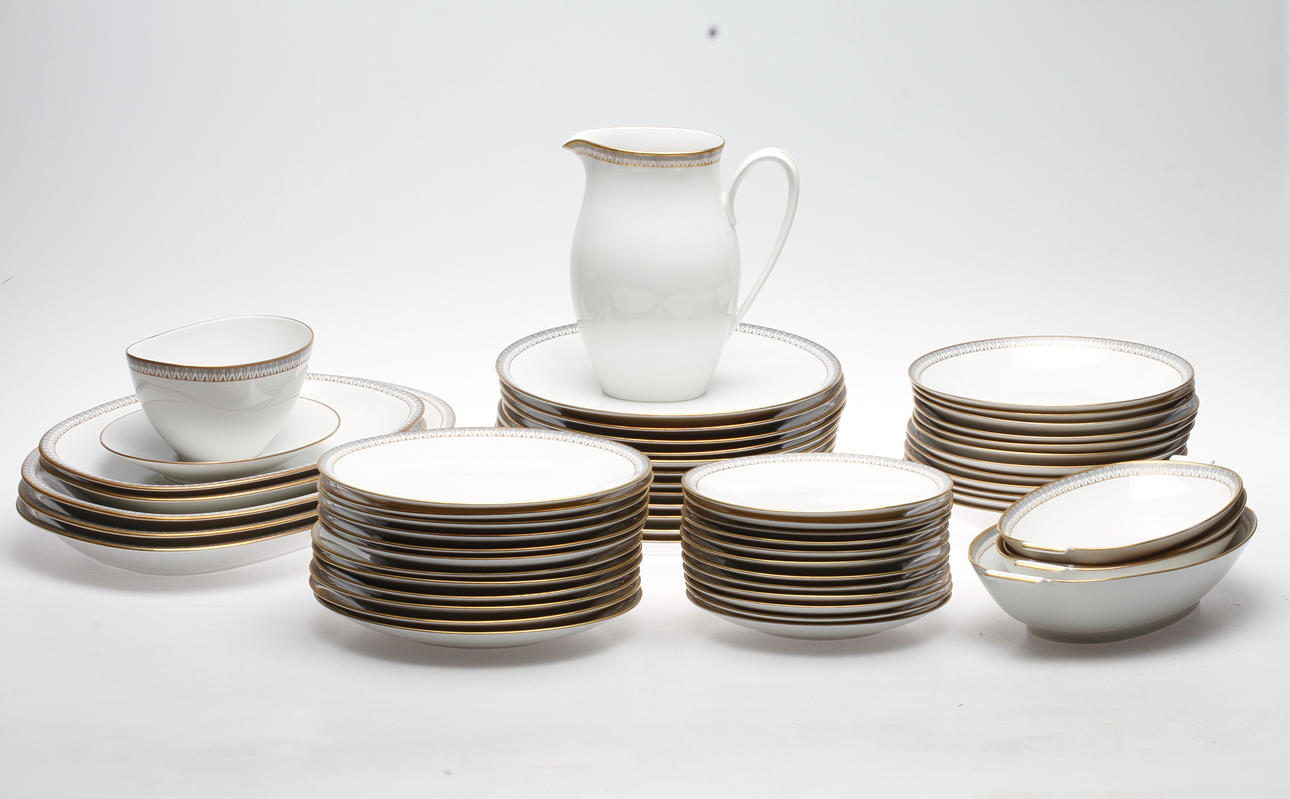 MATSERVIS, 59 delar, porslin, "Diamant", Rörstrand, 1900-tal.