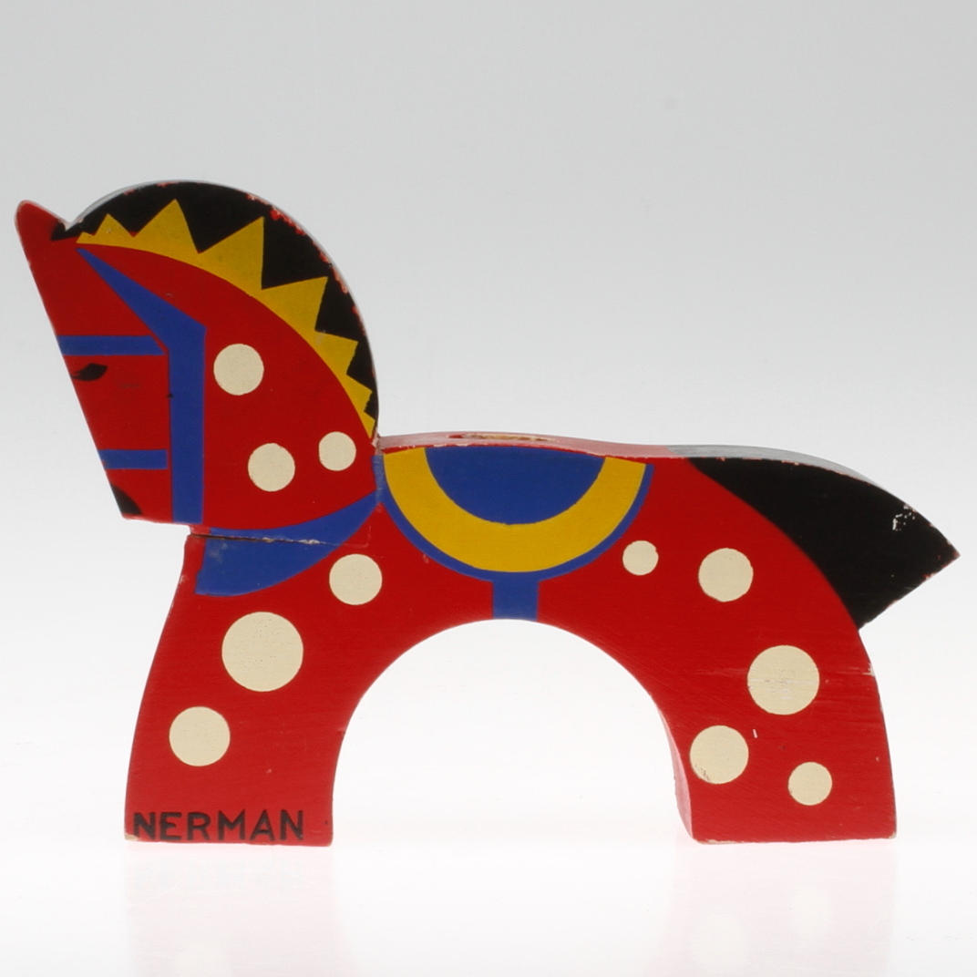 EINAR NERMAN. ljusstake, trä, signerad Nerman.