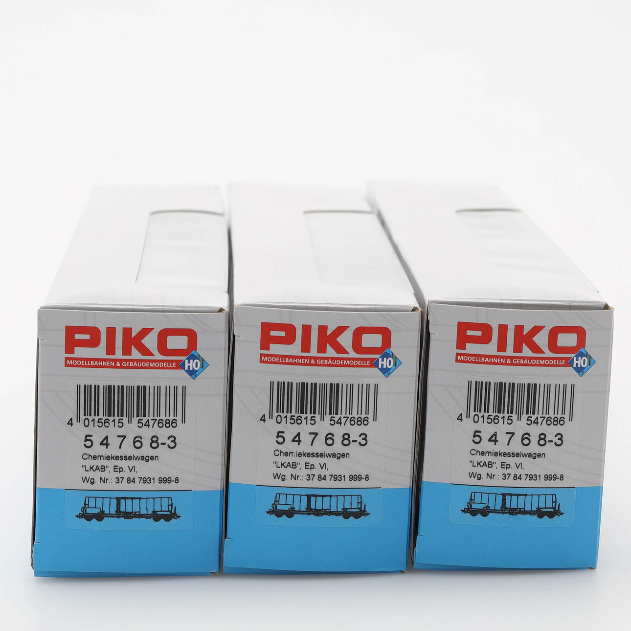 PIKO, H0, 3 pieces, chemical cart, model 54768-3, “LKAB”, original