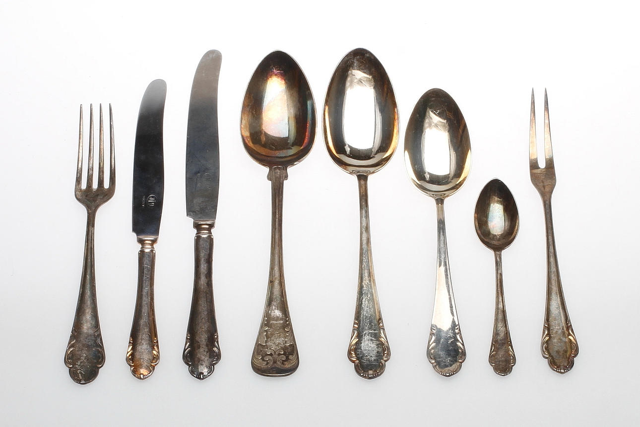 BESTICKSUPPSÄTTNING, 46 delar, "Haga", nysilver. Bl.a. Skandia, JLH.