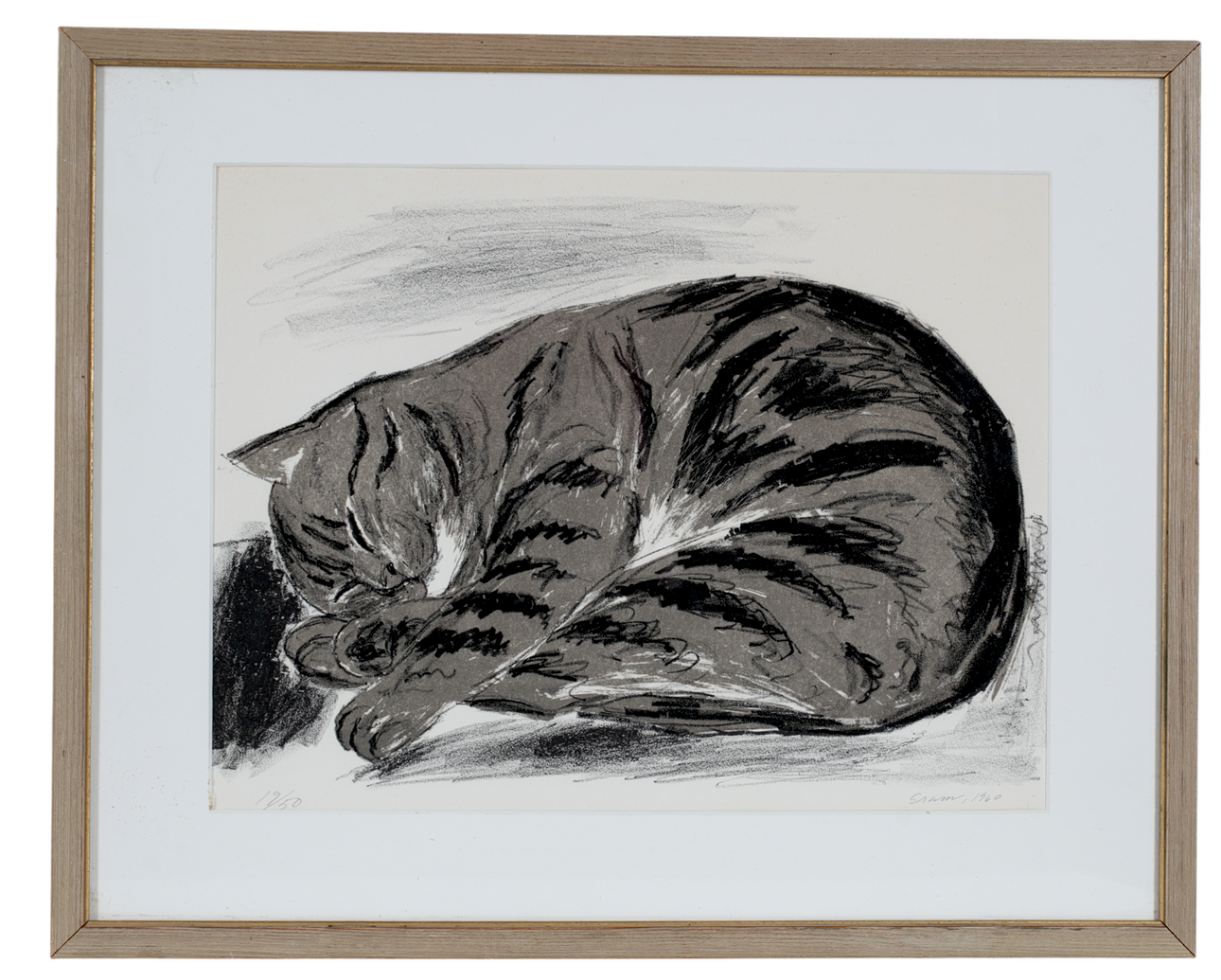 LENNART GRAM. Cat, lithograph, signed and numbered 19/50.