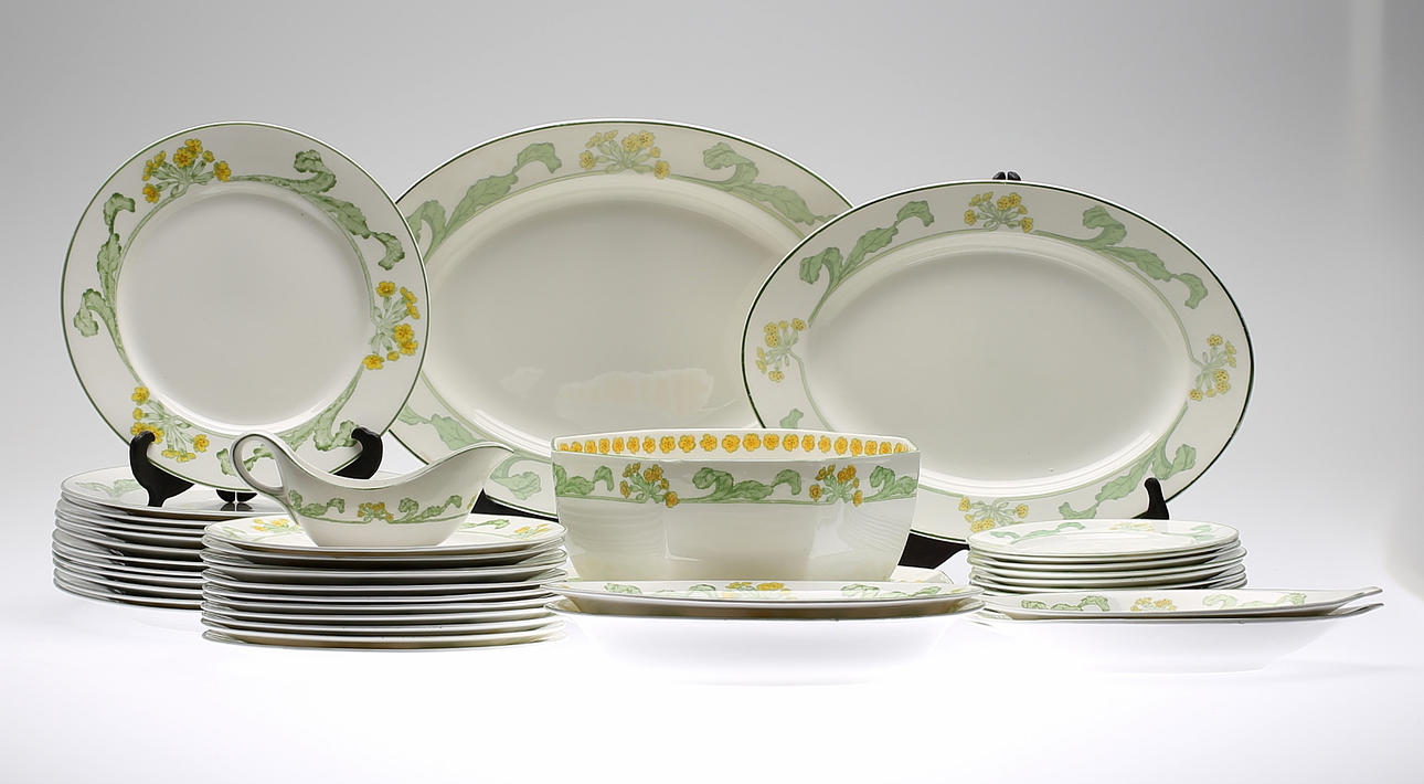 MATSERVIS, 43 delar, "Gullviva", Gunnar Wennerberg, Gustafsberg, 1900-talets början.