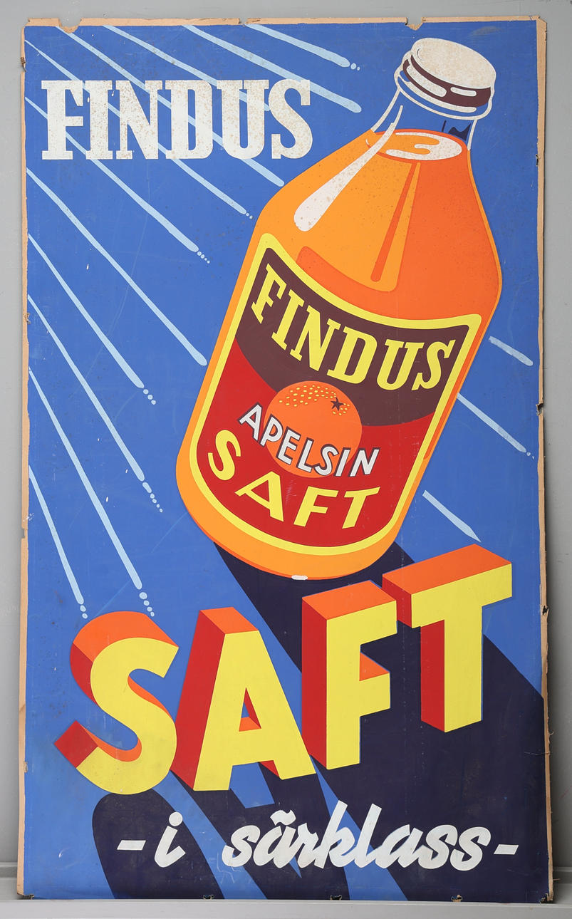 MAINOSKYLTTI. ”FINDUS APPELSIINIMEHU”.