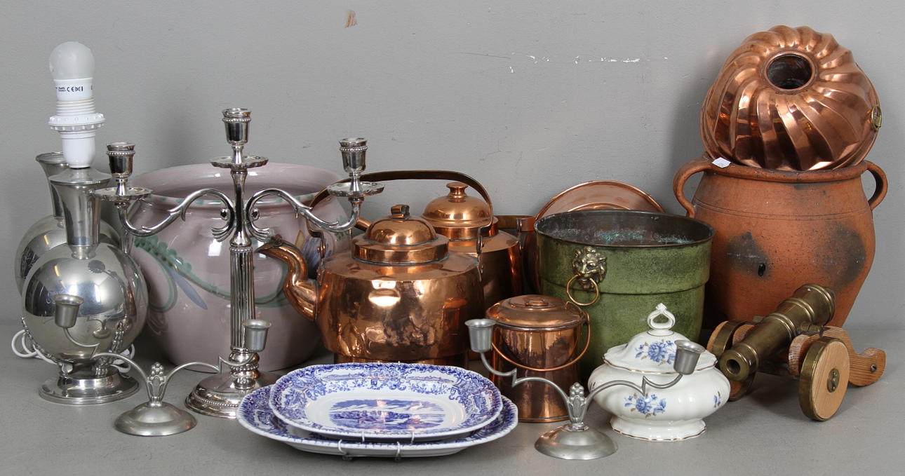 DIVERSE, tenn, koppar, keramik, 1800-1900-tal.