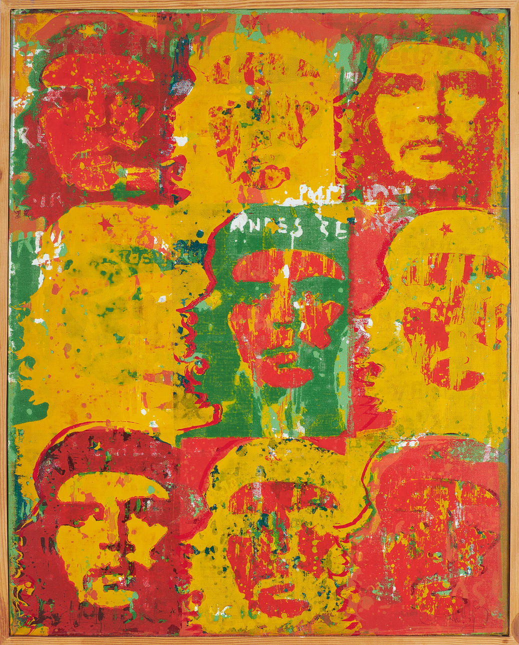 OIDENTIFIERAD KONSTNÄR. “Che I”, mixed technique/screen print on panel, signed and dated -71, label on verso Joaquin Leena Rosell.
