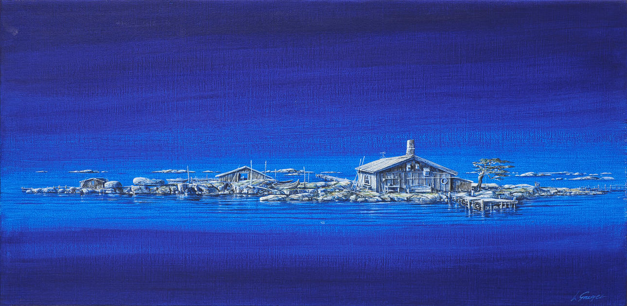 LARS GREGER. “The Dream Place”, oil on canvas, signed.