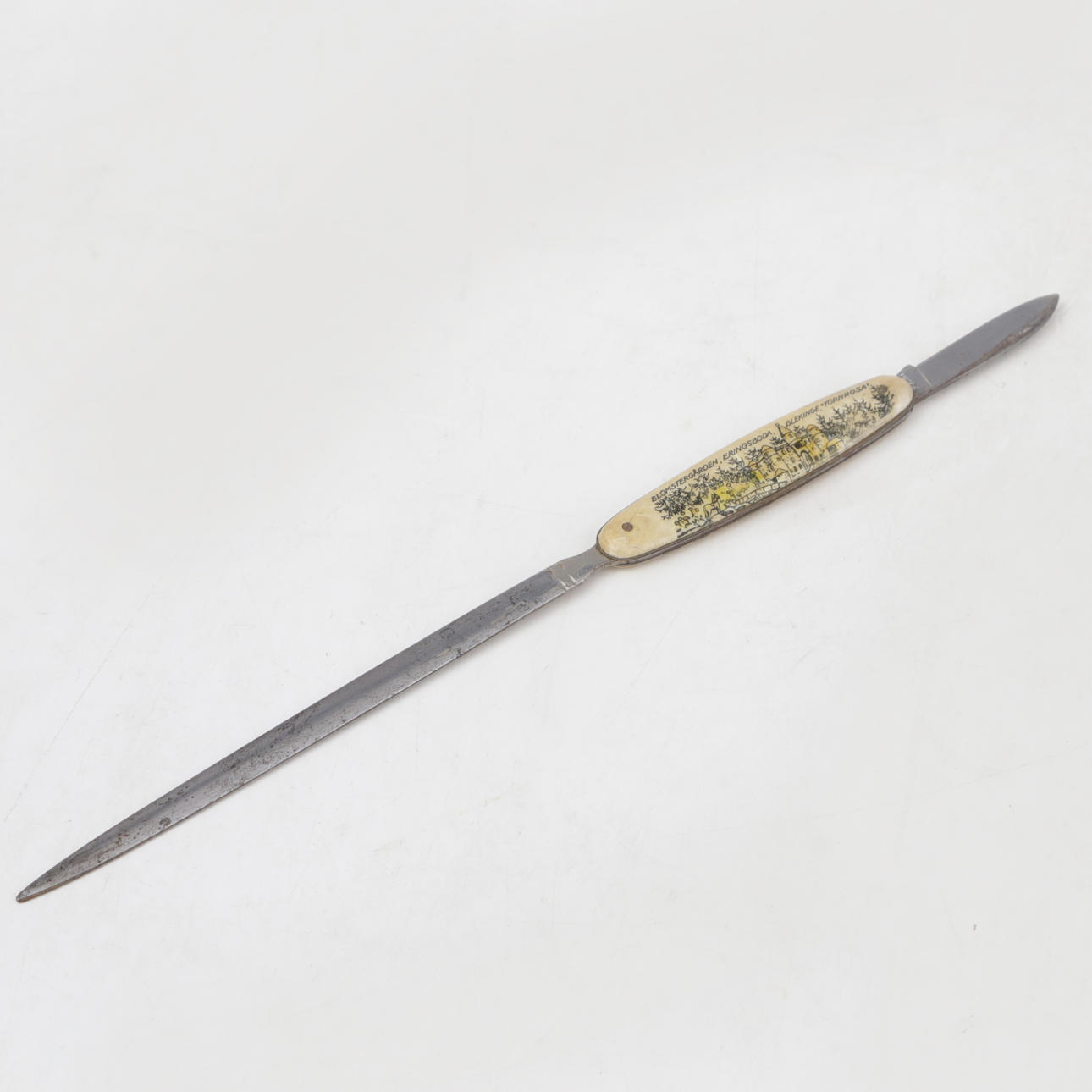 BRIEFMESSER/MESSER, mit Klappmesser, Text Eringsboda.