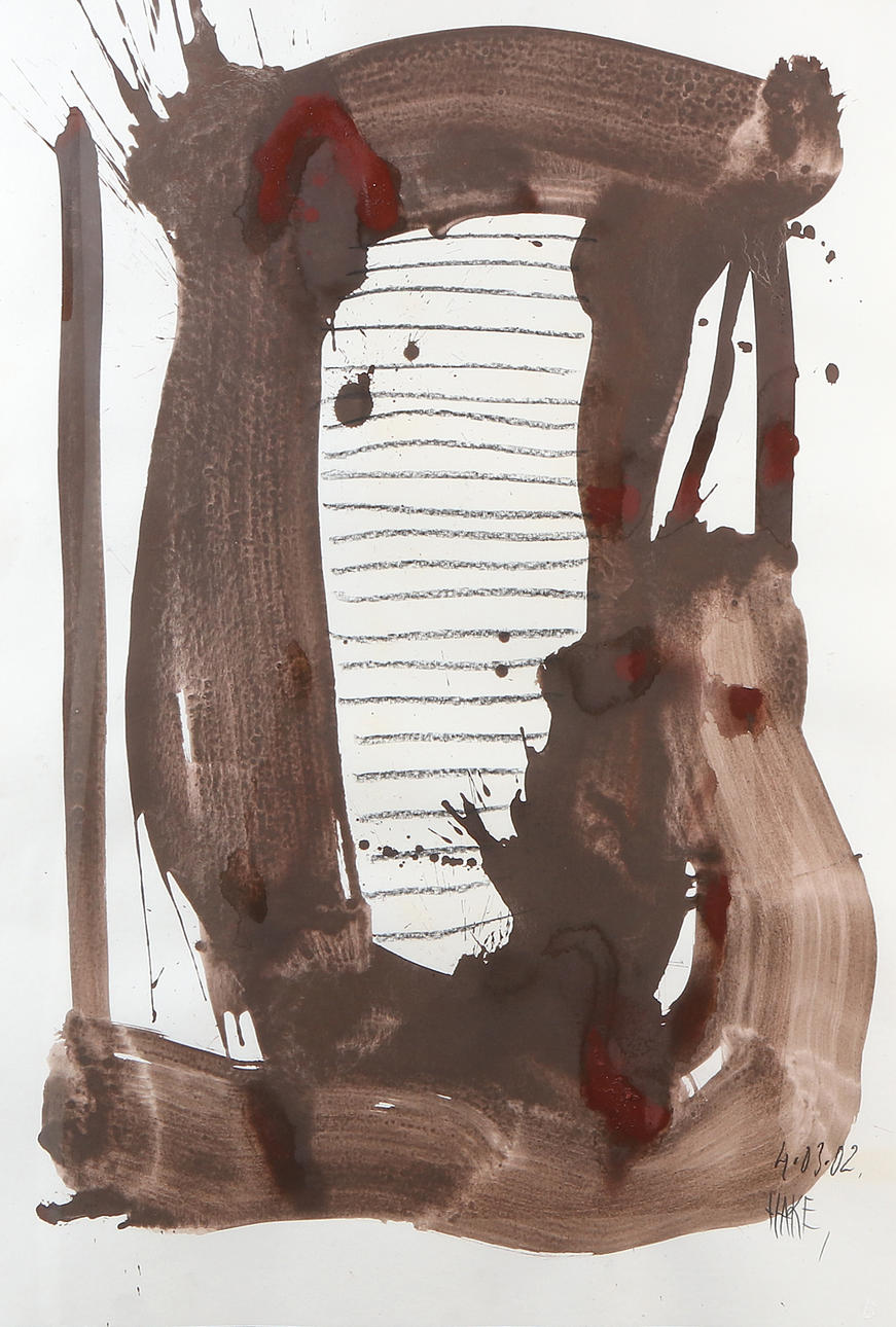 CLAES HAKE. Mixed media. Composition. Signed.