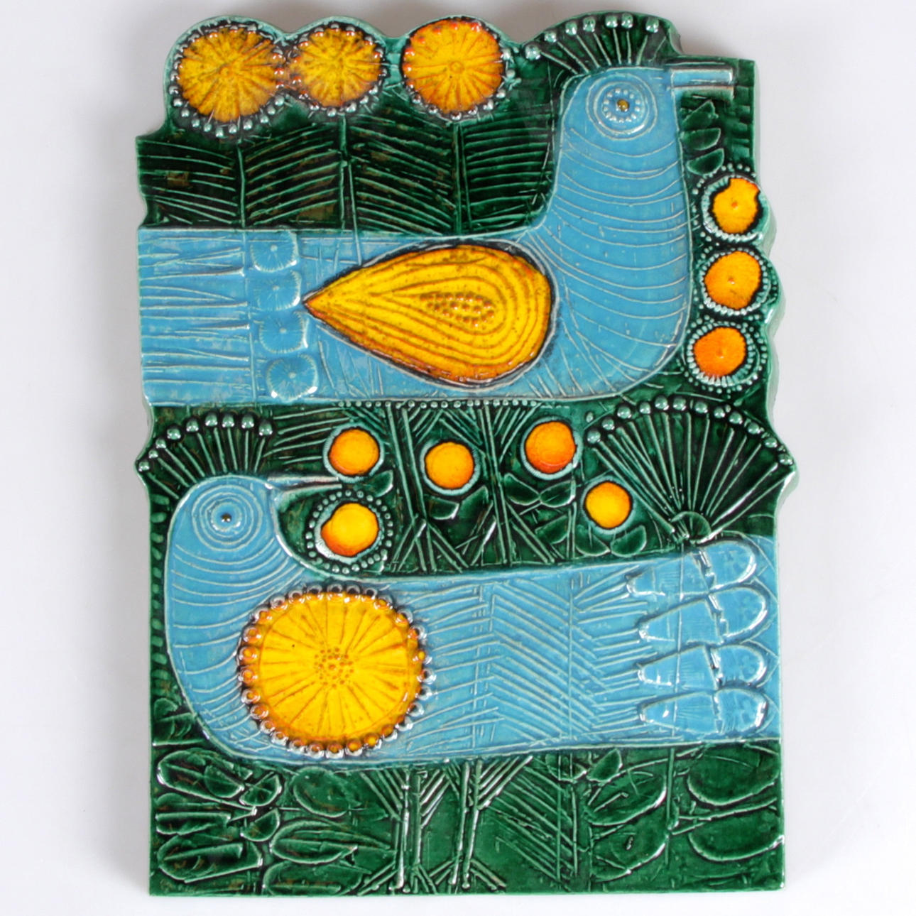 VÄGGPLAKETT, fågel, keramik, Lisa Larson, Gustavsberg.