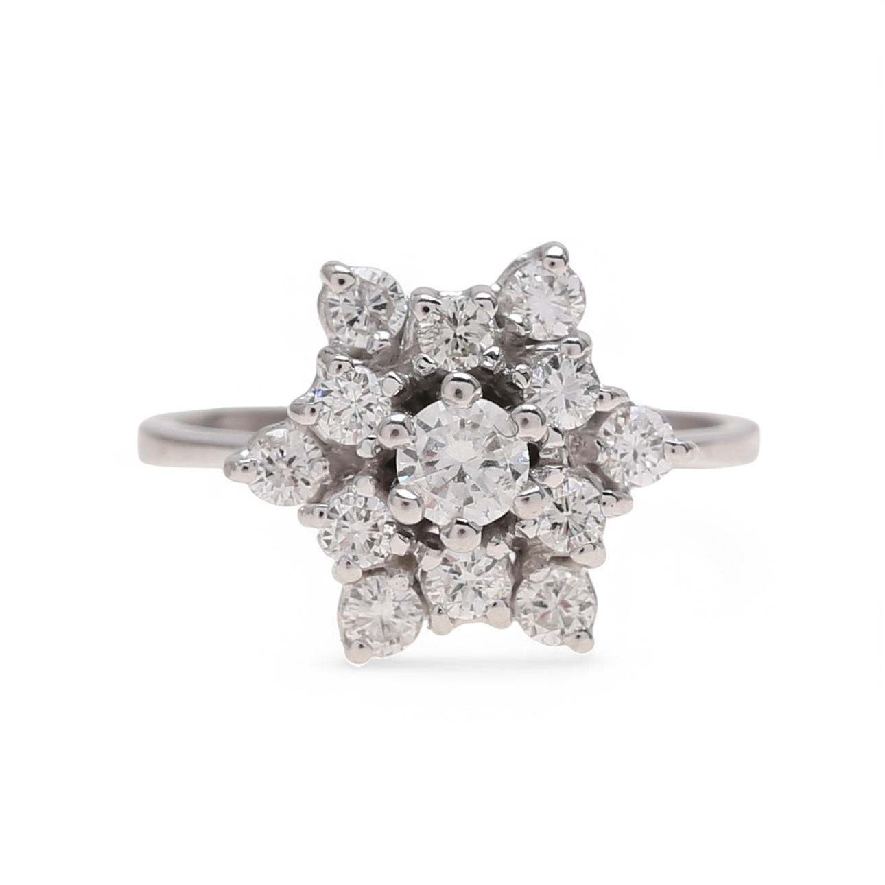 Diamonds rosette ring.