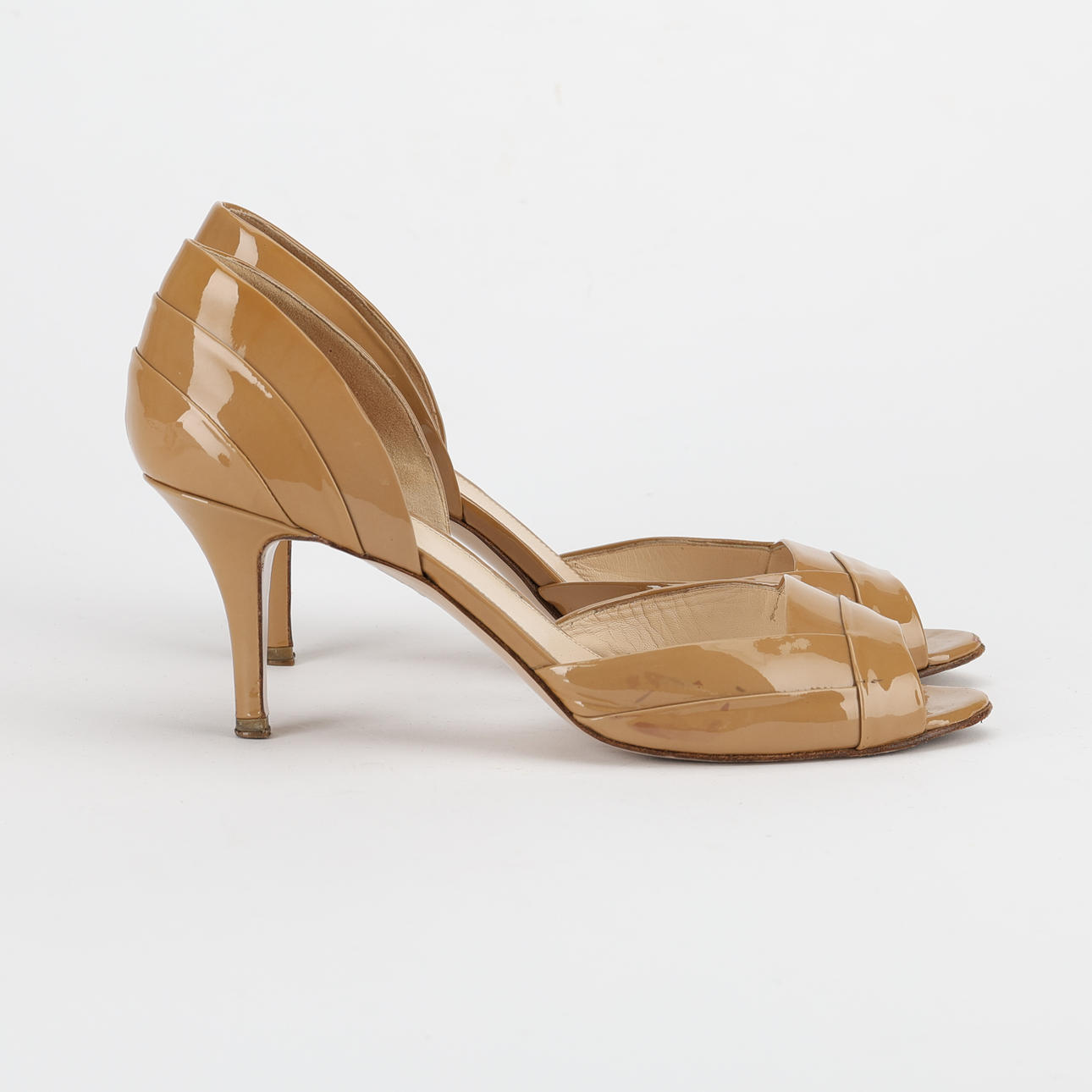 MAX MARA, Pumps, peep toe, lacquer, size 40.