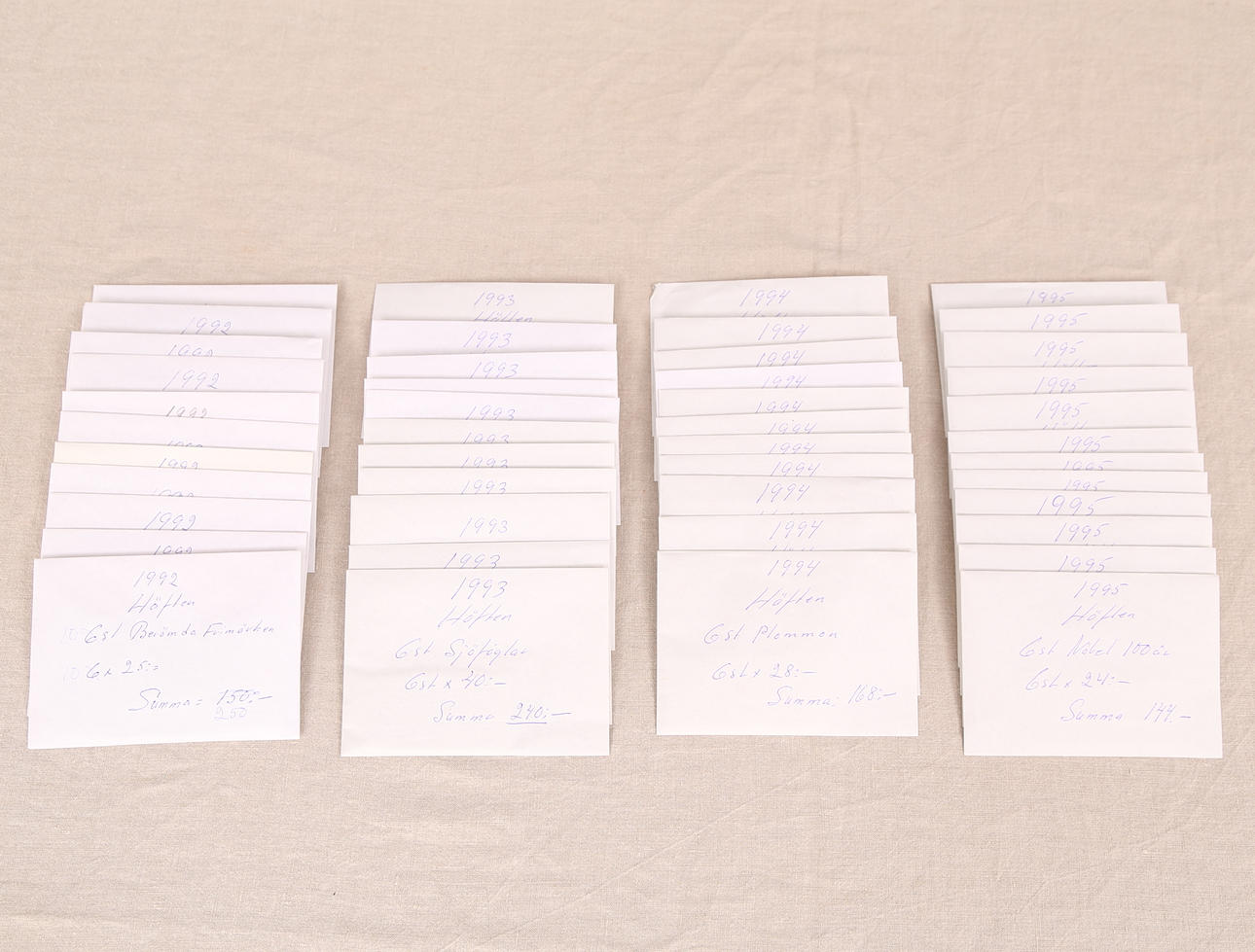 FRIMÄRKSHÄFTEN, svenska, ostämplade, 1992-1995, ca 8800 kr.