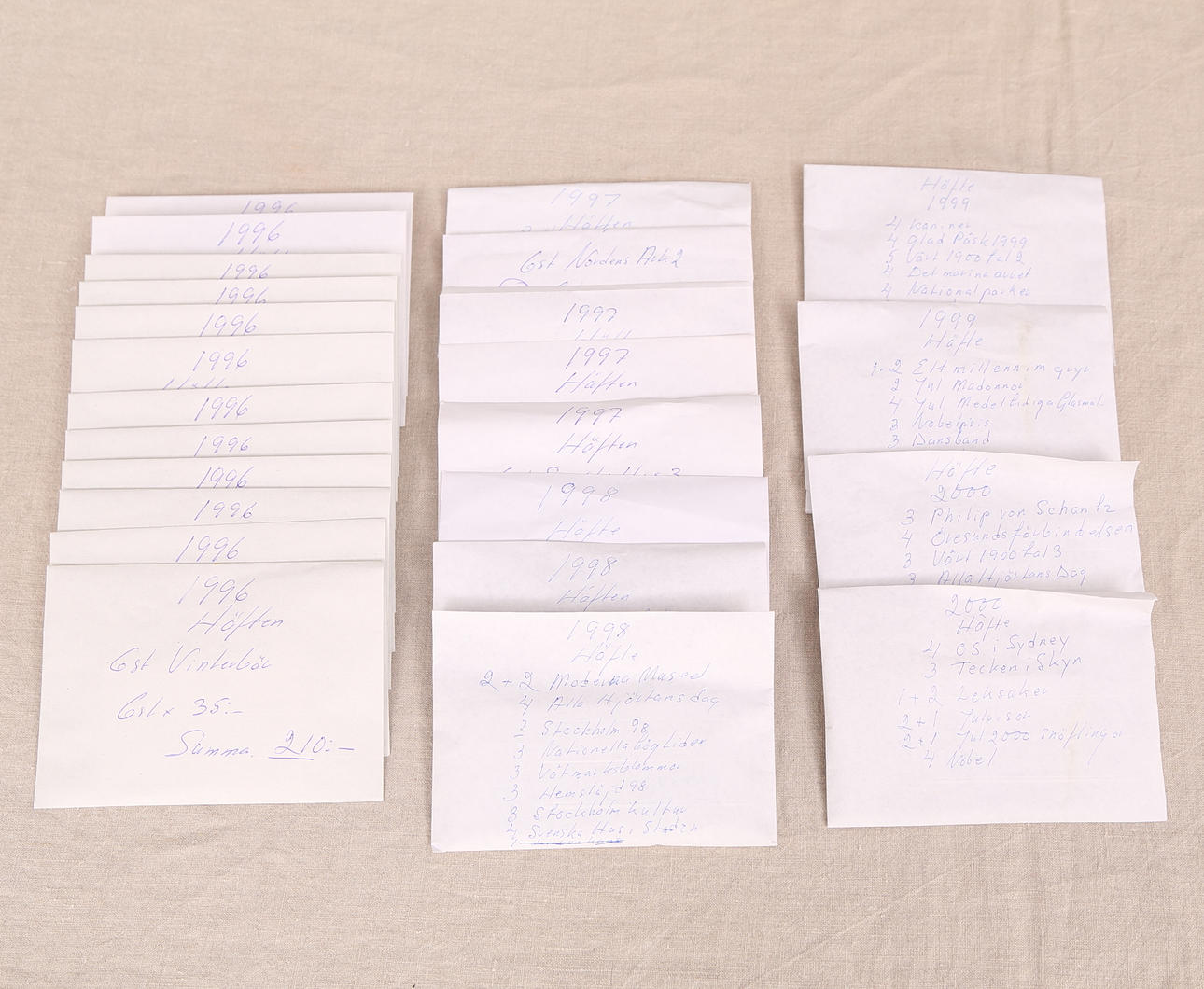 FRIMÄRKSHÄFTEN, svenska, ostämplade 1996-2000, ca 7500 kr.