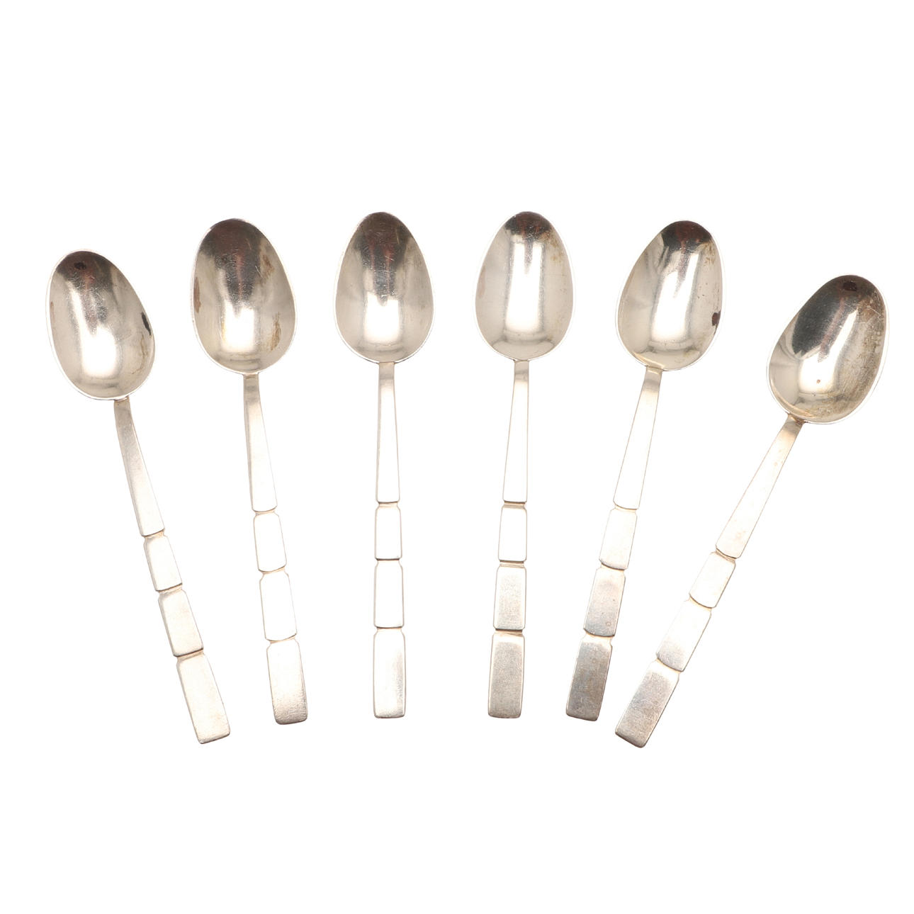 TESKEDAR, SEX MODERNISTISKA SILVER.