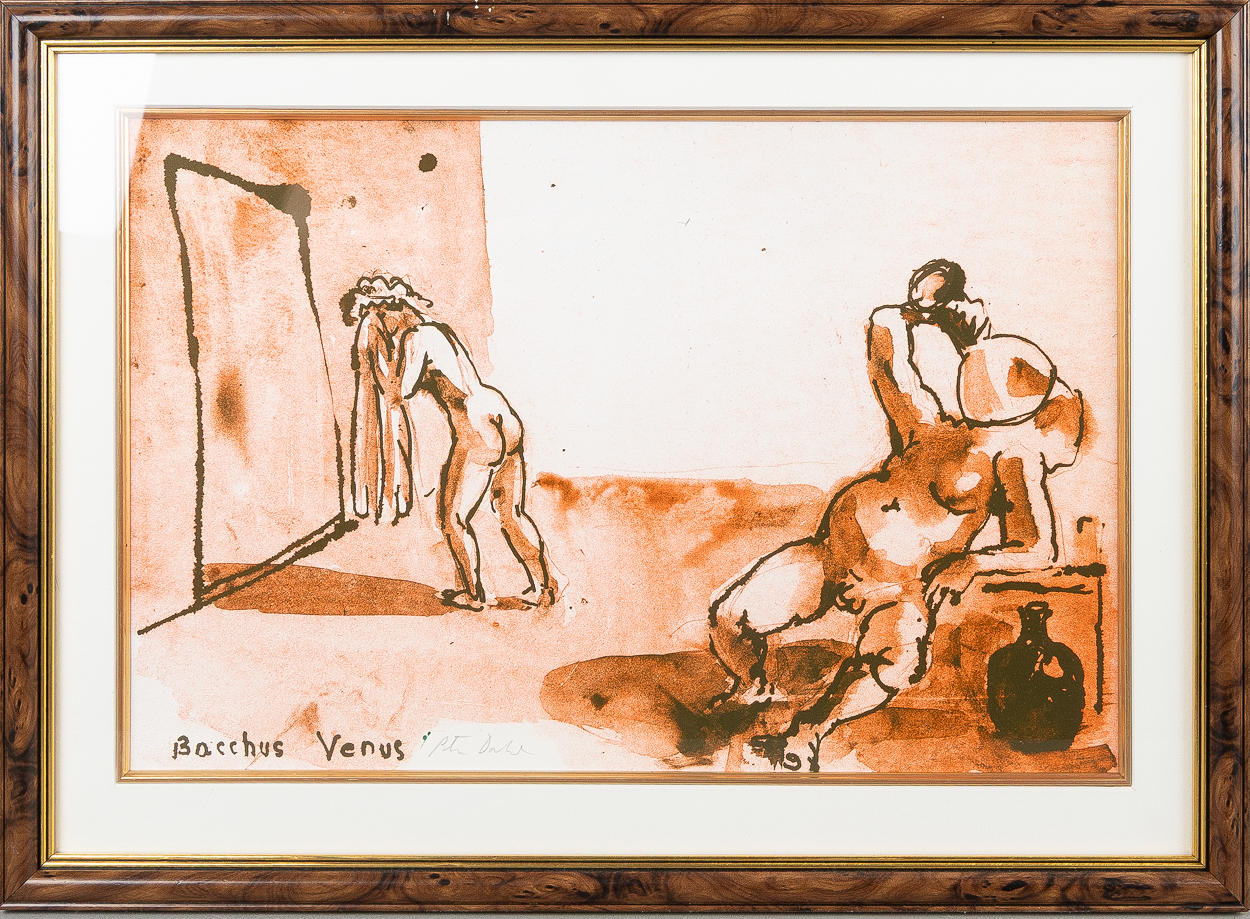 PETER DAHL. “Bacchus Venus”, from Fredman's Epistle, color lithograph.