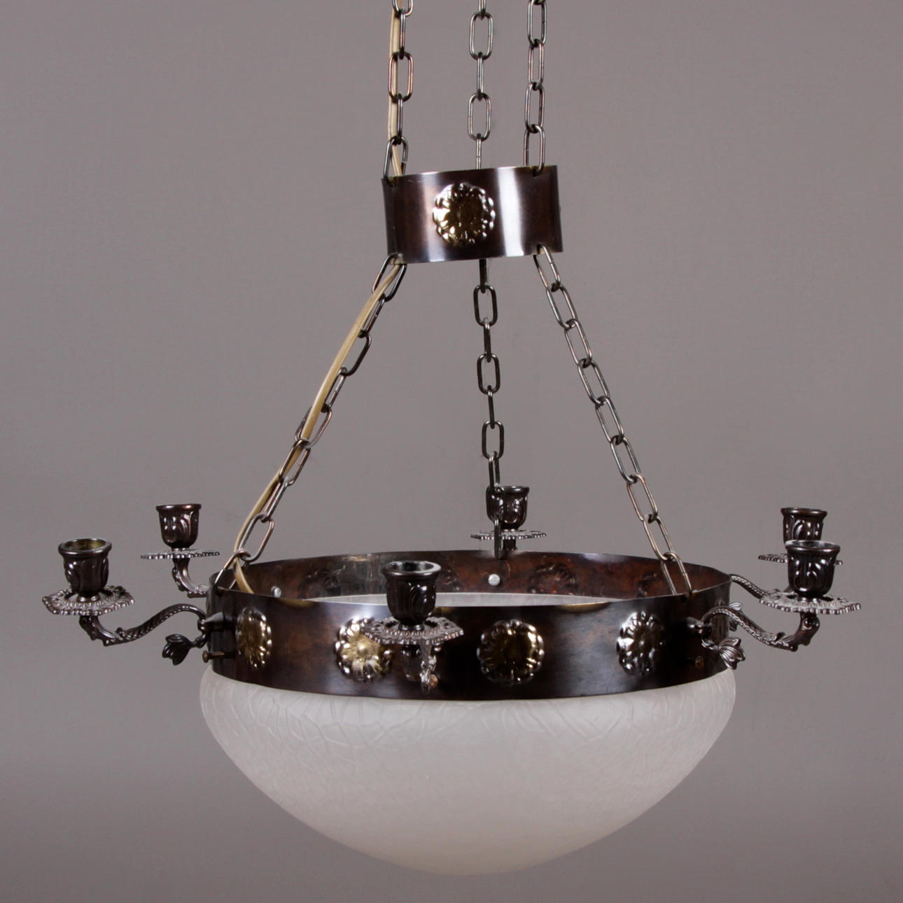 TAKAMATUR, metall och frostat glas, jugend, 1900-tal.