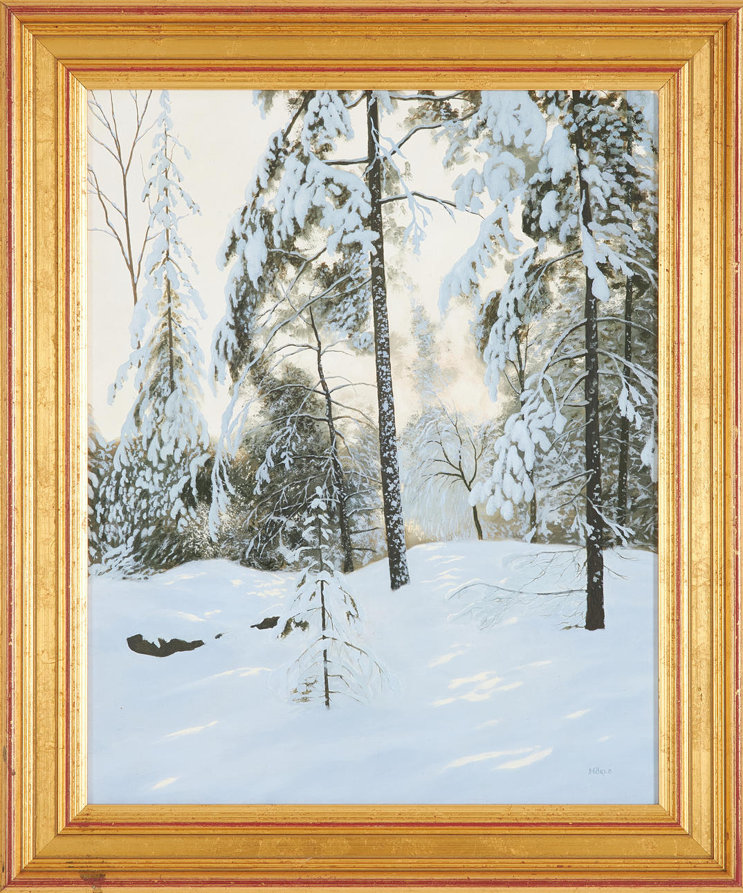 MATS NÖRLE. Winter landscape, oil on panel, signed.