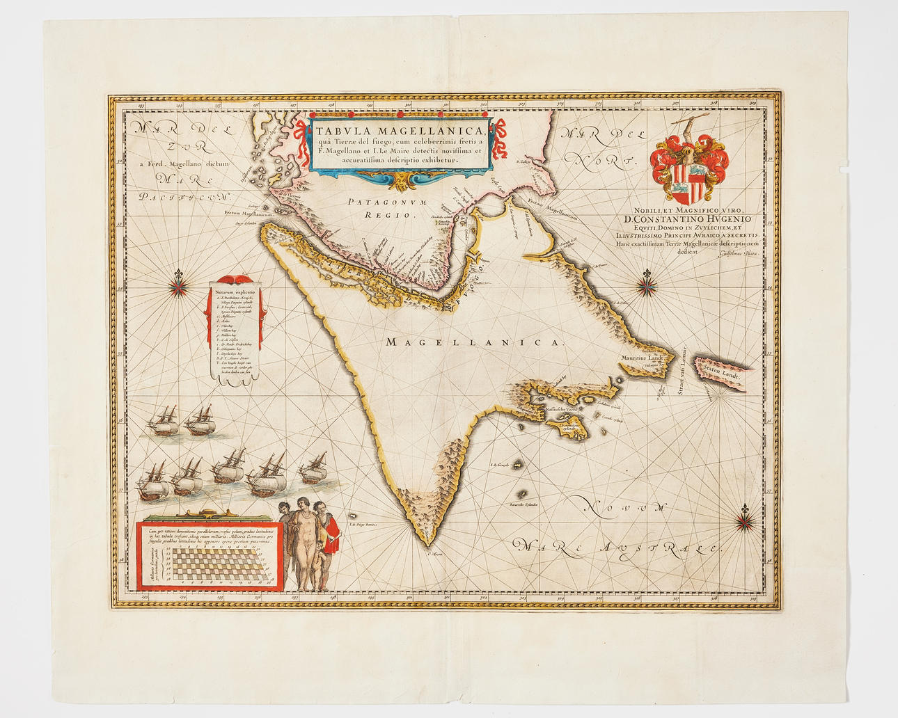 BLAEU'S MAP OF THE MAGELLAN STRAIT/SOUTH AMERICA, c. in 1640. Books ...