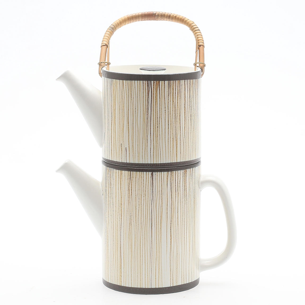 KAFFEKANNA samt TILLBRINGARE, keramik, Stig Lindberg, Gustavsberg, målarsignatur för Karin Gustavsson, 1900-talets andra hälft.