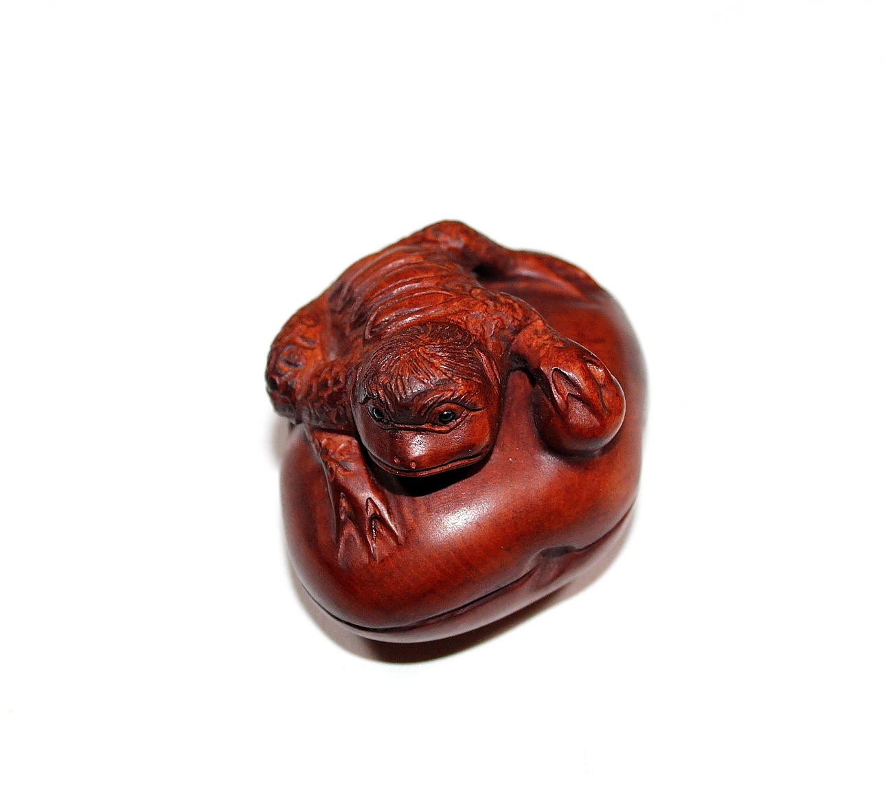 NETSUKE, buxbom, "Kappa", signerad, Yoshikawa EDO perioden 1850-1900-talet.
